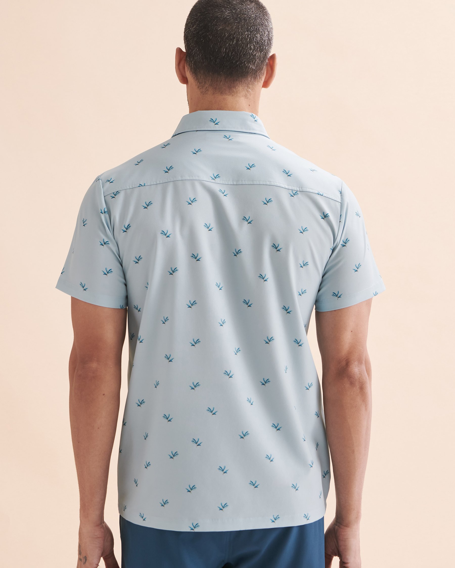 HAMABE Short Sleeve Shirt Tropical Leaves 04100018 - View3