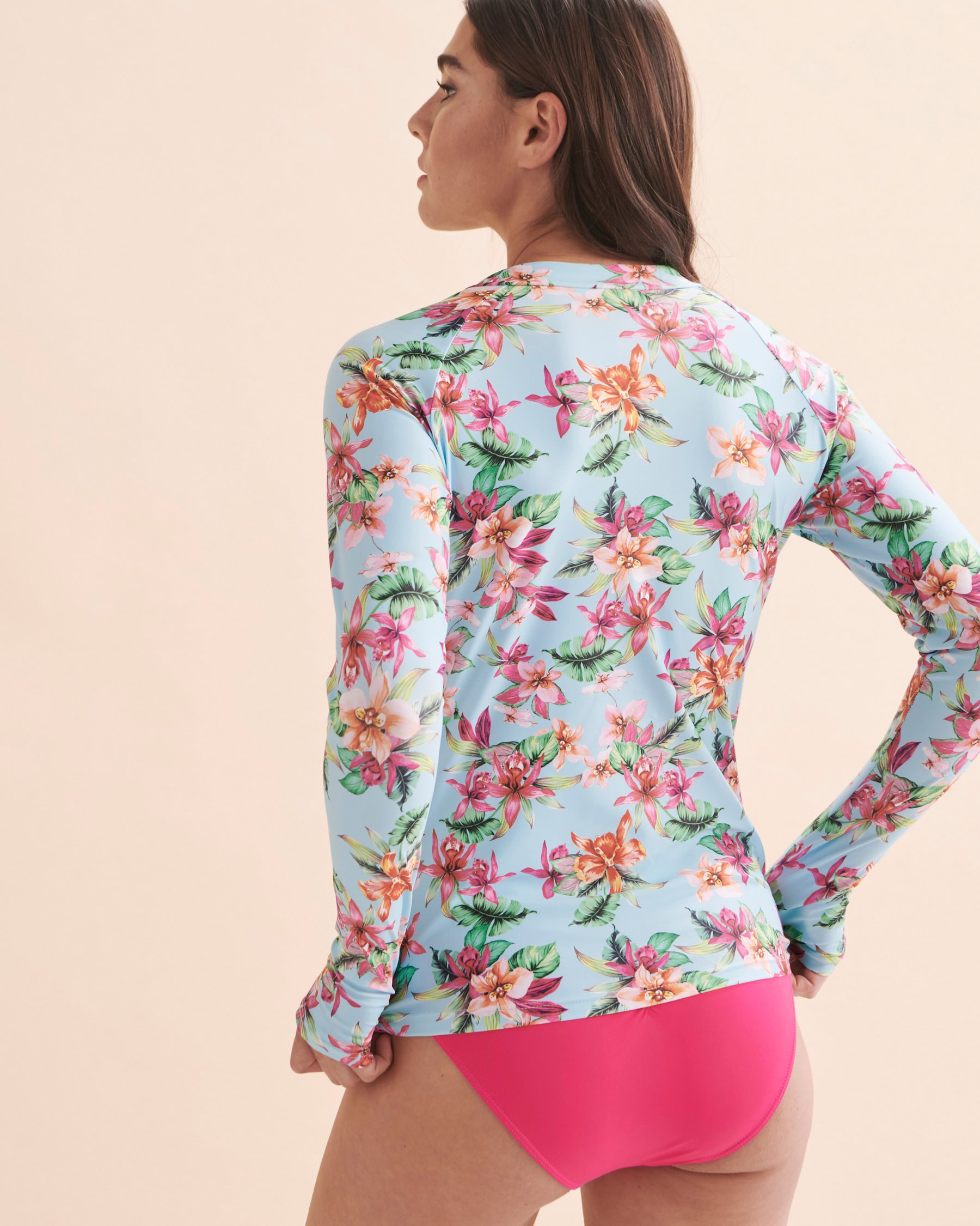 QUINTSOUL Rashguard manches longues Sign of the Times Floral bleu Q24179057 - View3