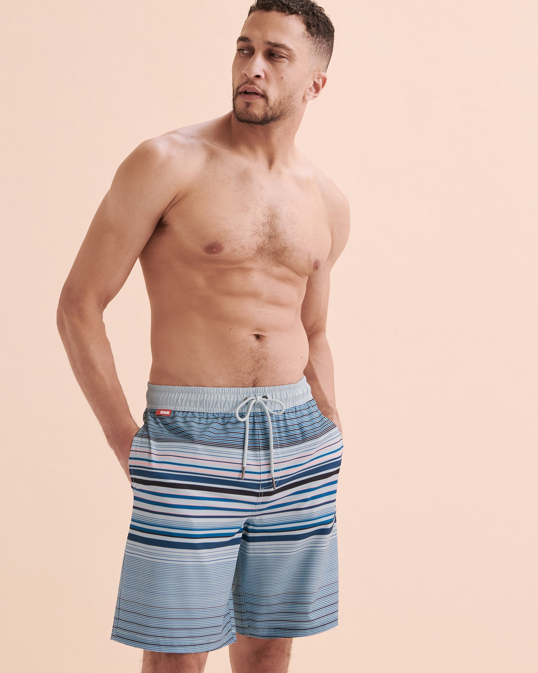 HAMABE Volley Swimsuit Blue Stripes 03100027 - View4