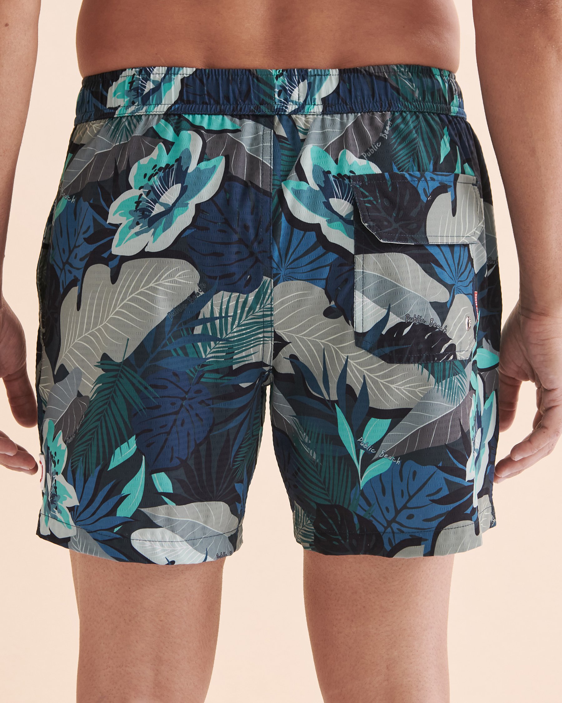 PUBLIC BEACH Maillot volley Feuilles bleues foncées PB6639BIK - View3