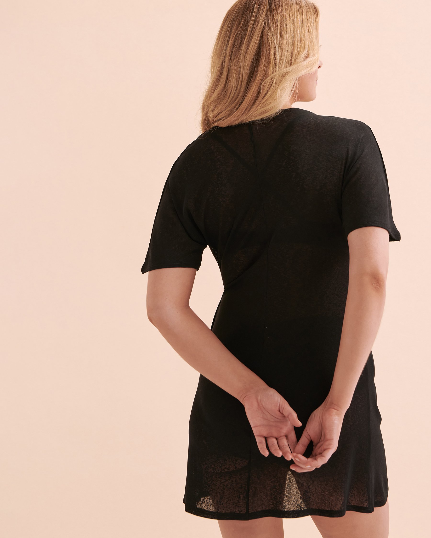 COVER ME Wrap Cover-Up Dress Black 24021102 - View3