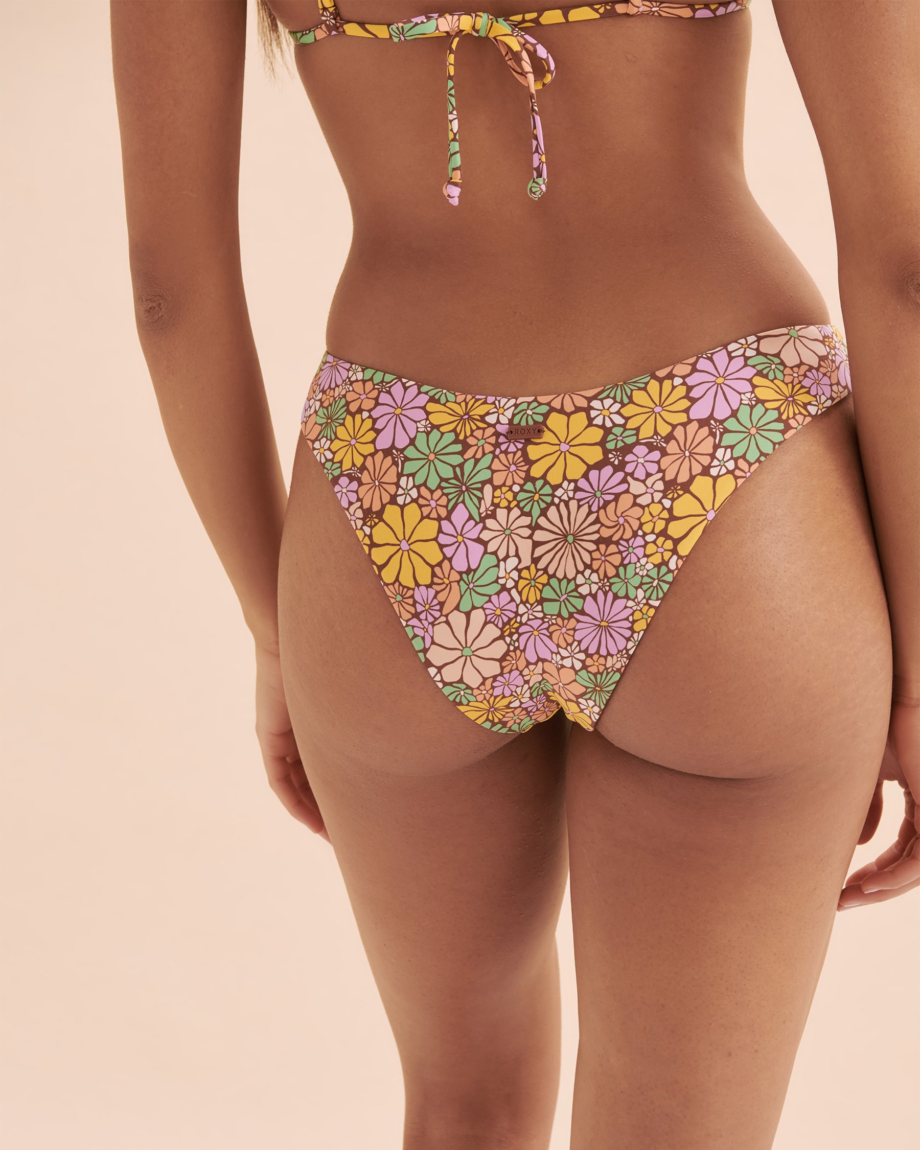 ROXY All About Sol High Leg Cheeky Bikini Bottom Solar Flowers ERJX404800 - View4