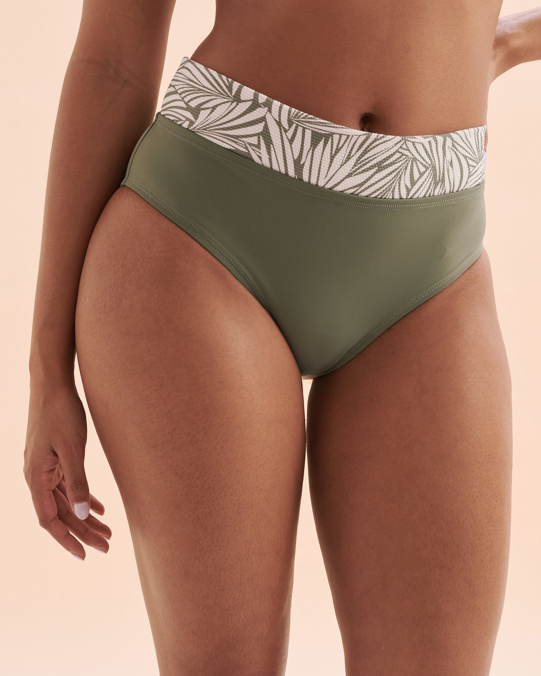SKYE Bas de bikini bande de taille pliée Biomes Vert clair tropical SK75138 - View3
