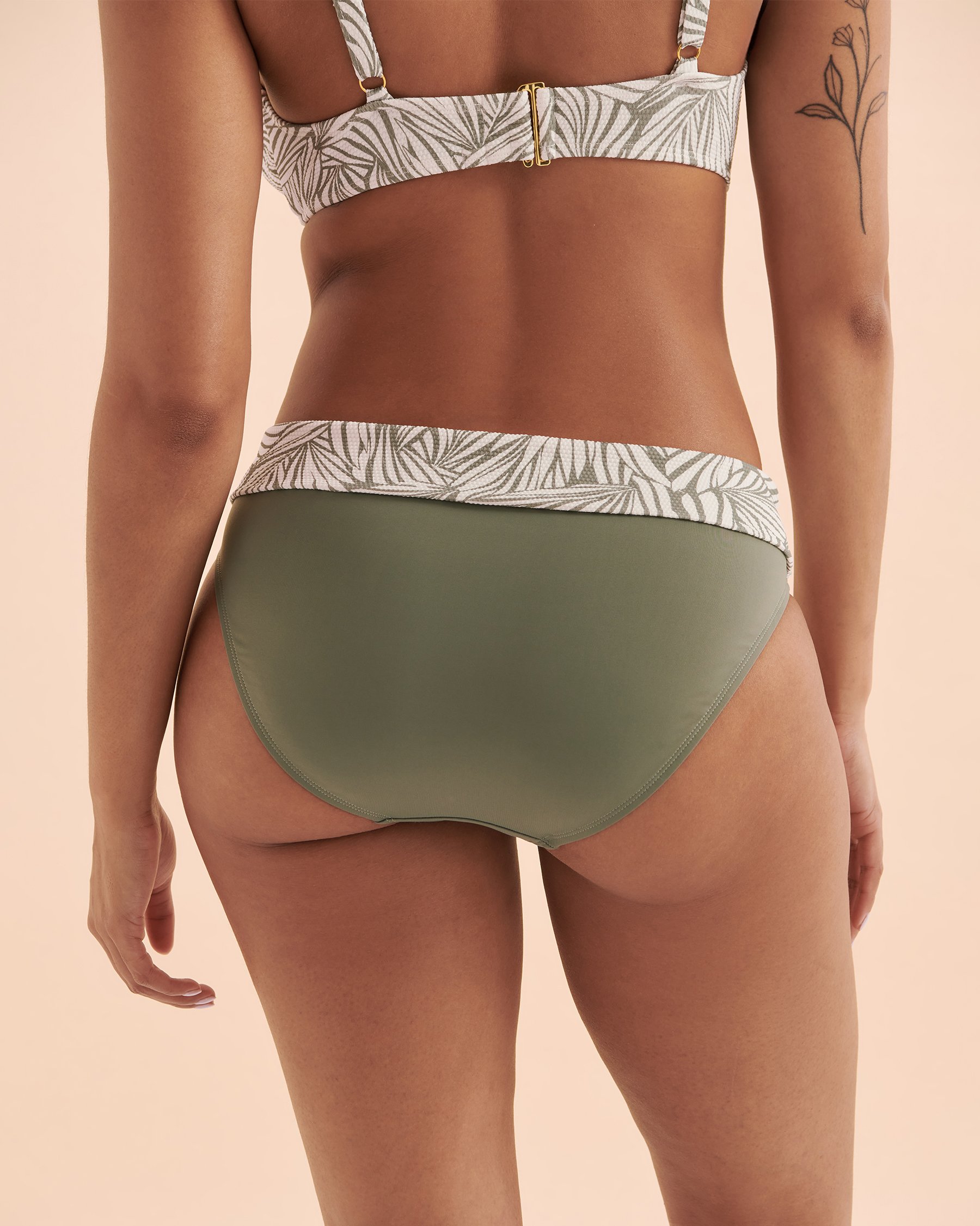 SKYE Bas de bikini bande de taille pliée Biomes Vert clair tropical SK75138 - View7