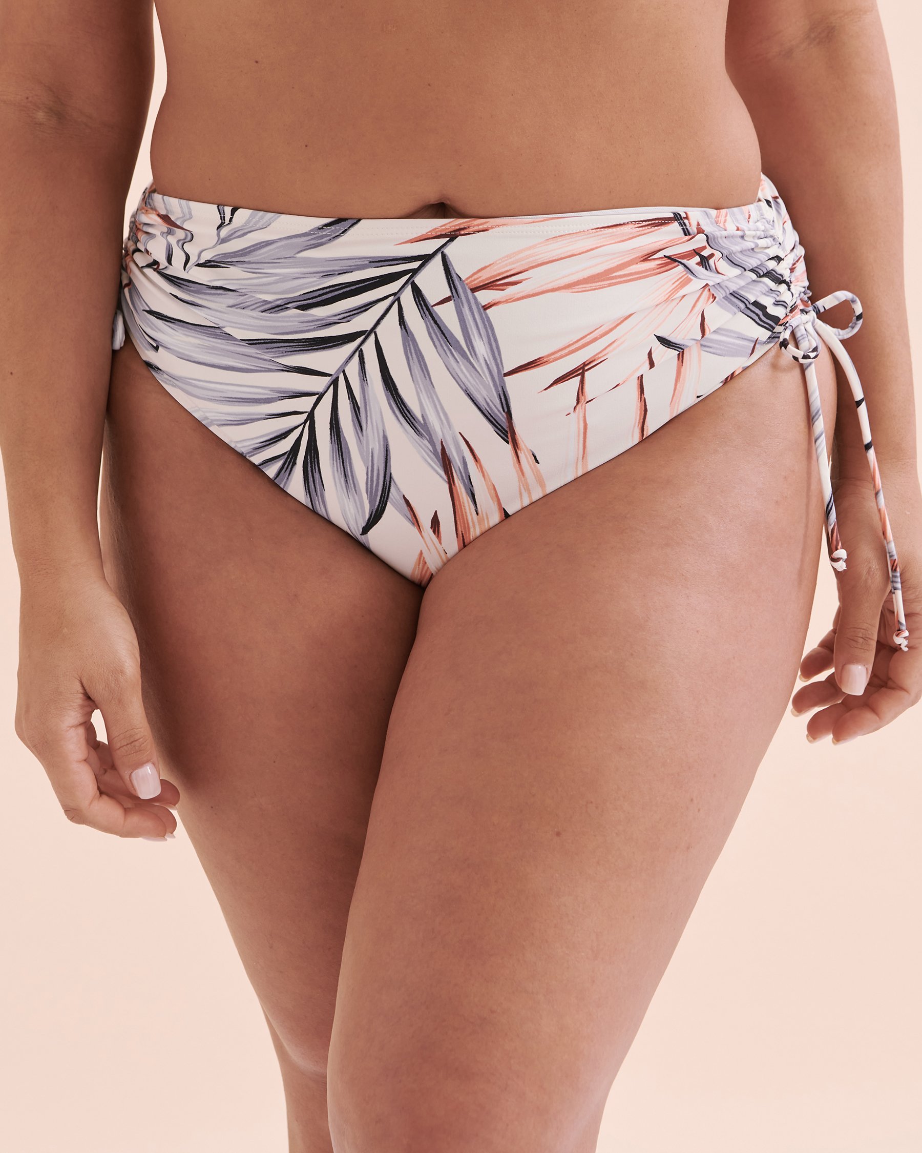 CHRISTINA Bas de bikini taille haute noué aux hanches Desert Palm Beige tropical 30DP4044 - Voir1
