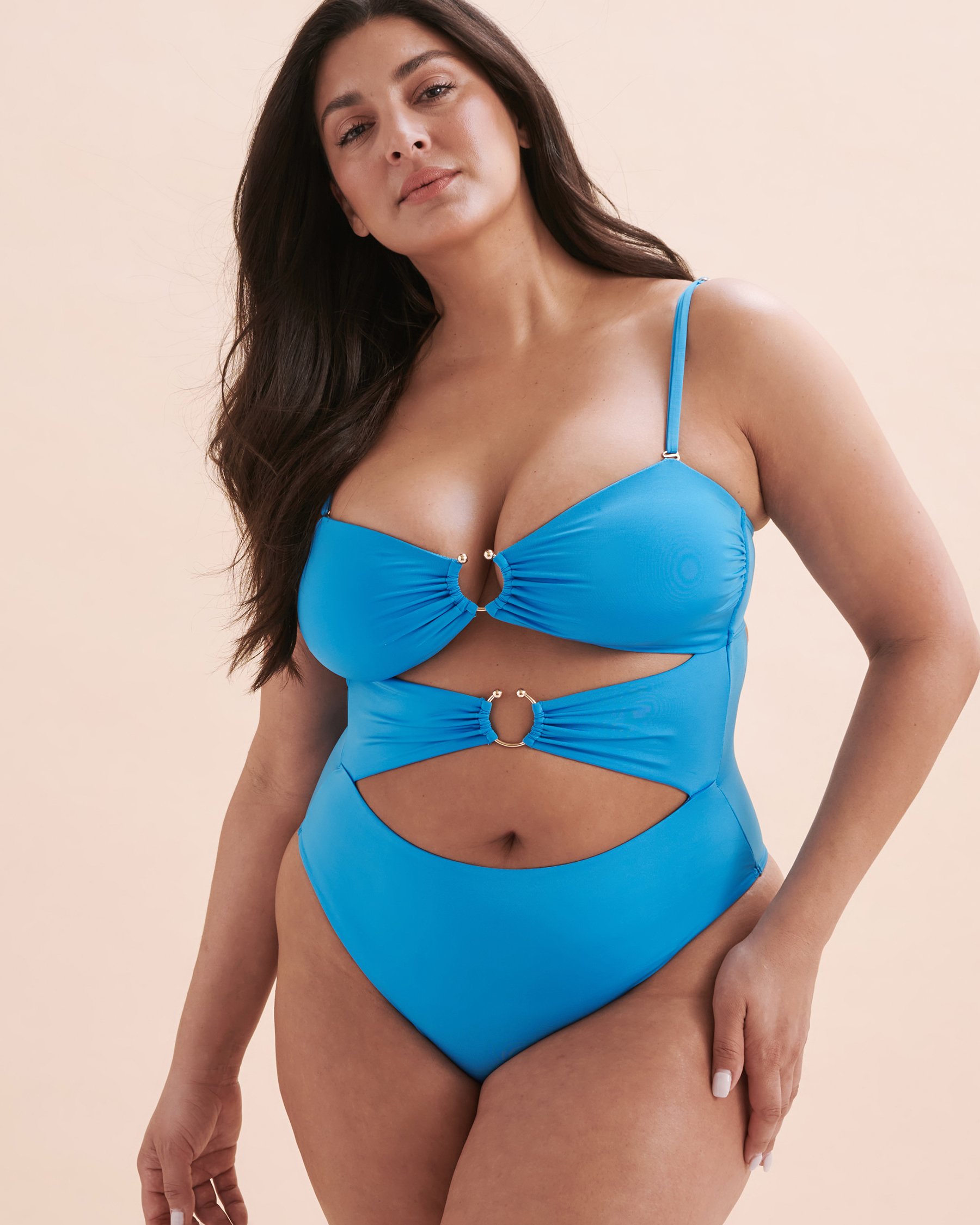 SEATONIC Cut-out Bandeau One-piece Swimsuit Blue 01400055 - View6