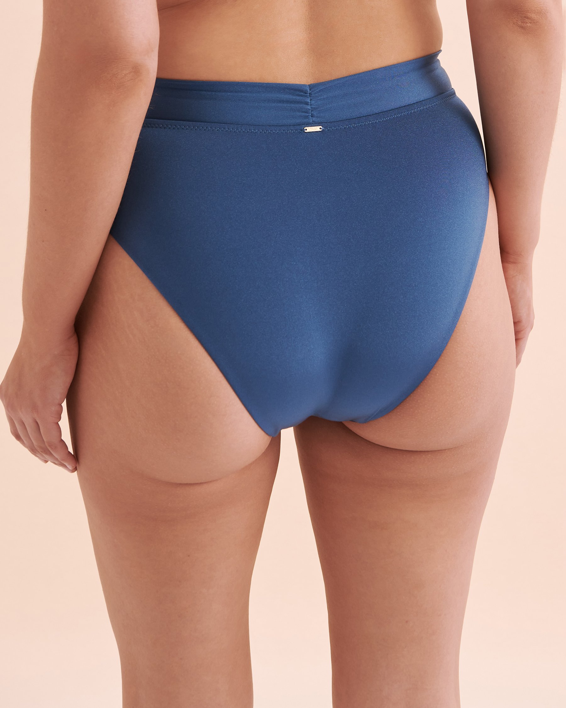 EVERYDAY SUNDAY Bas de bikini taille haute coupe en V Rainforest Tale Bleu foncé ESBEAW00954A - Voir2