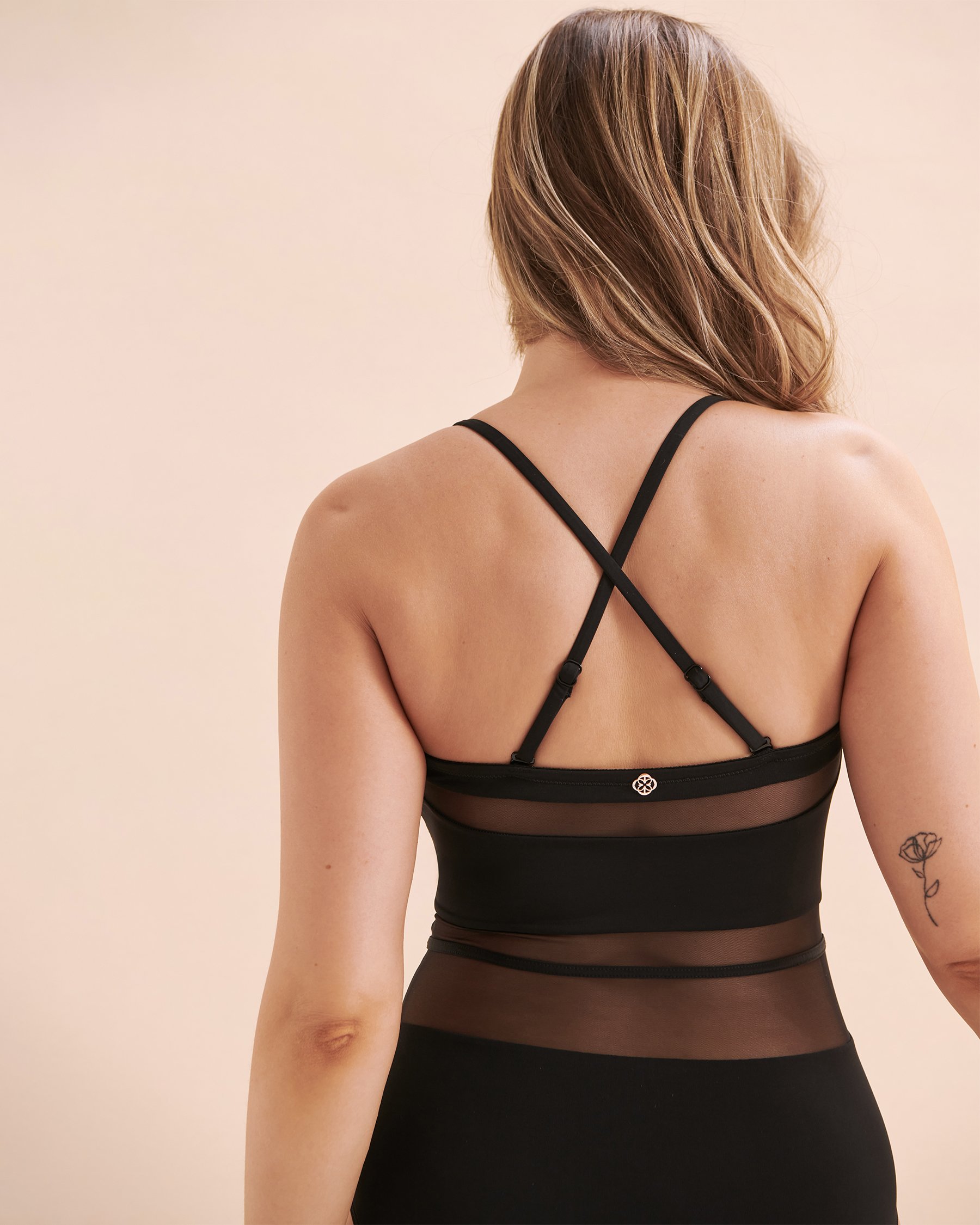 TURQUOISE COUTURE Maillot une-pièce bandeau à insertions de résille Noir 01400058 - View13