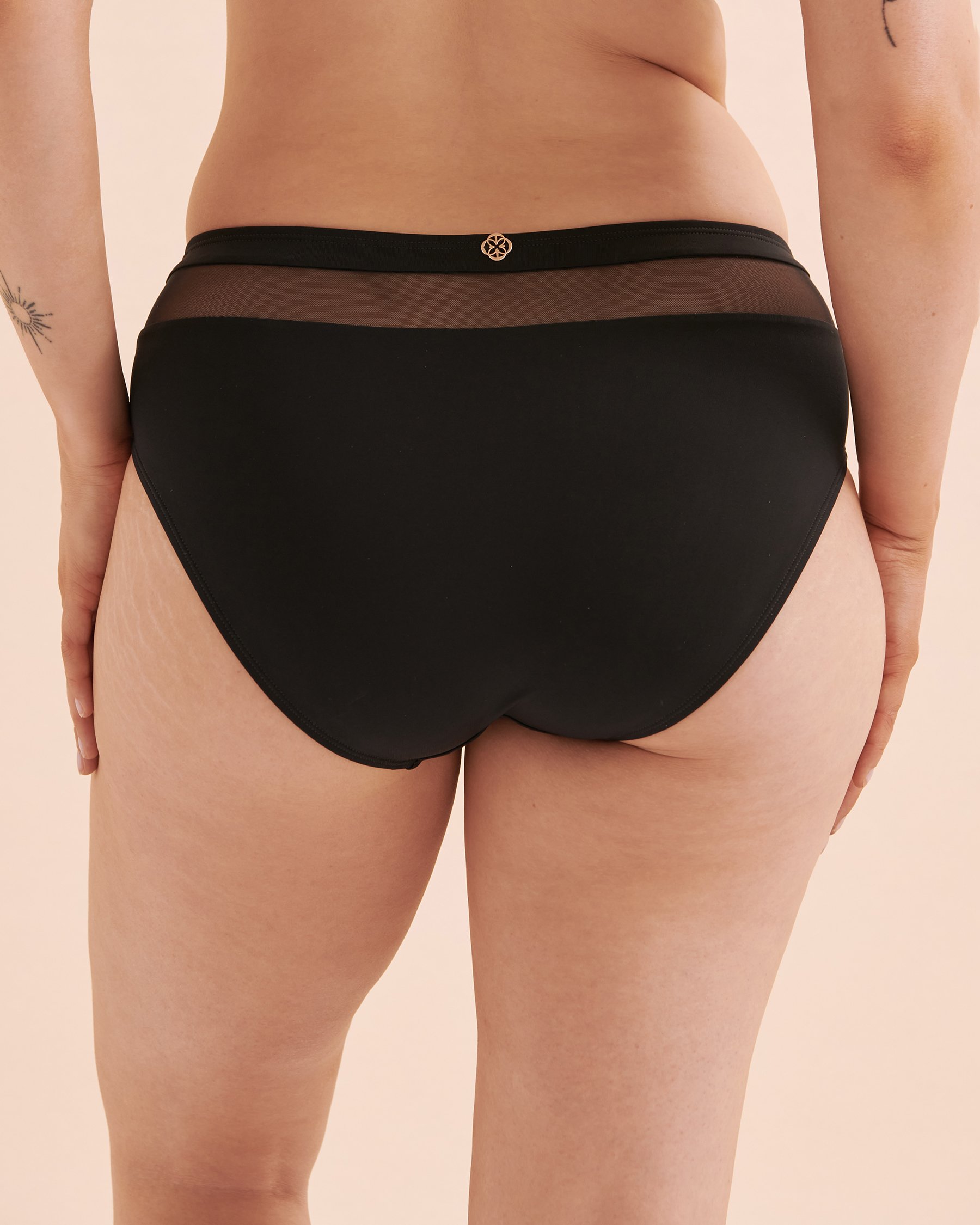 TURQUOISE COUTURE Bas de bikini à insertions de résille Noir 01300310 - Voir4