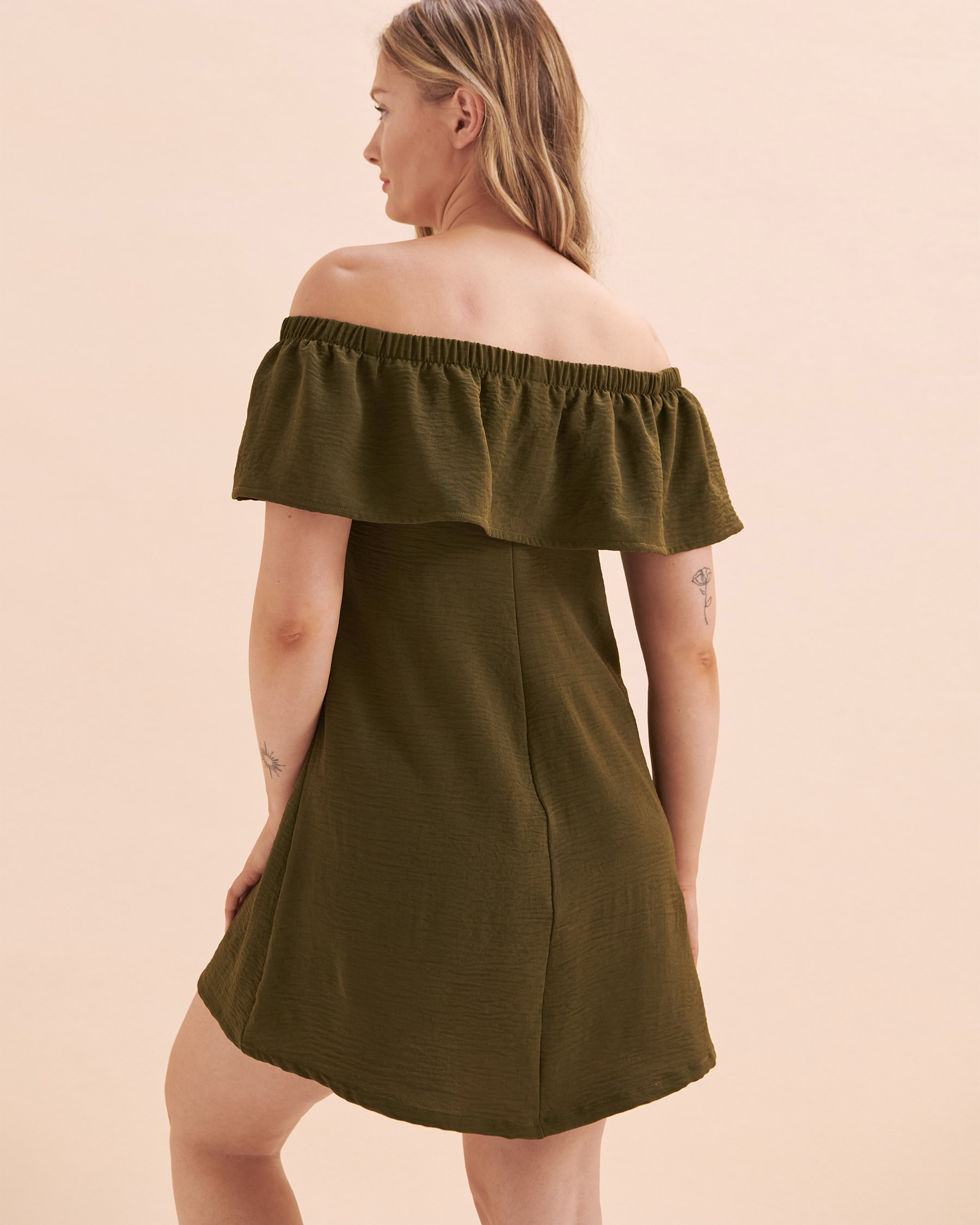COVER ME Off the Shoulder Dress Khaki 22052575 - View2