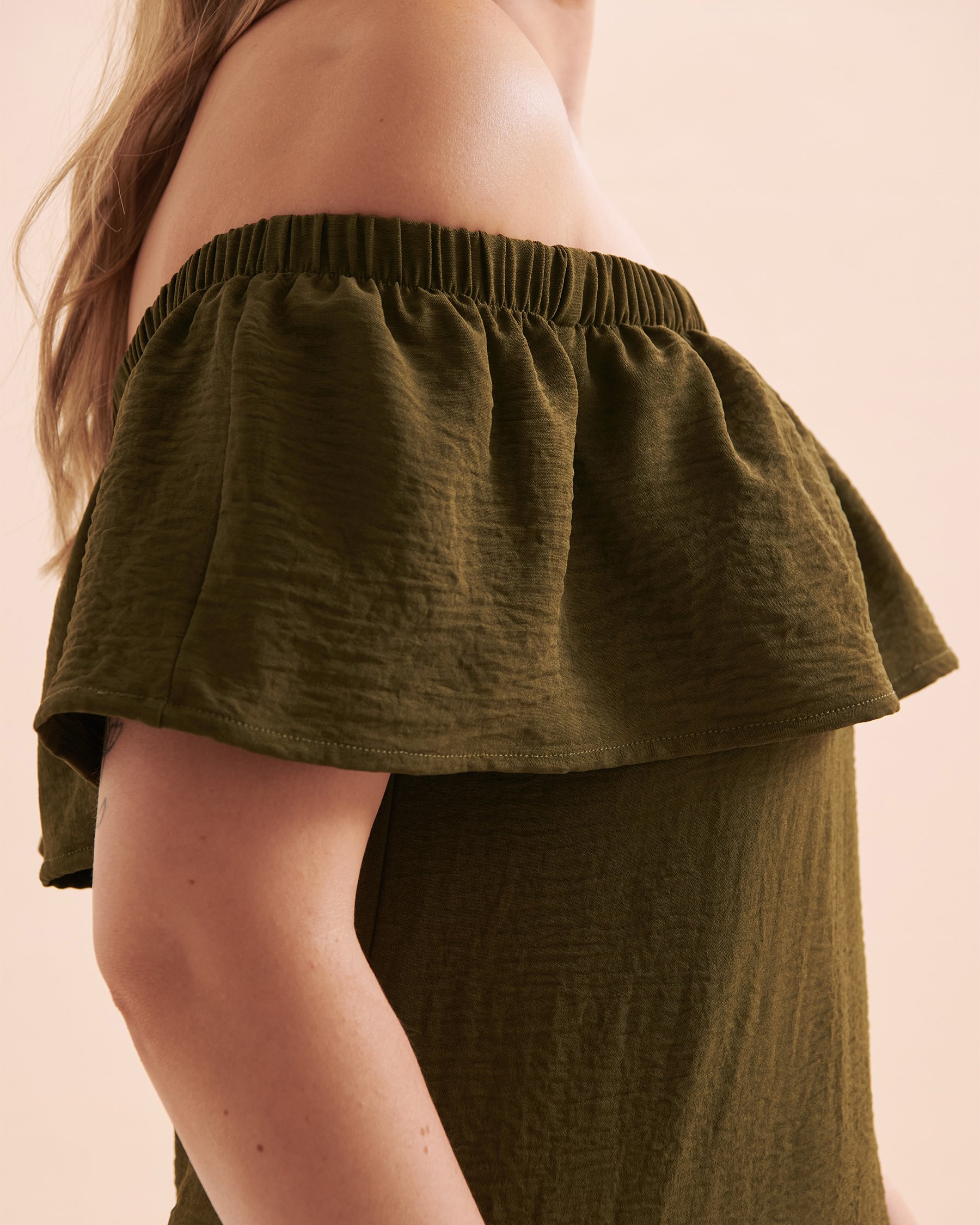 COVER ME Off the Shoulder Dress Khaki 22052575 - View3