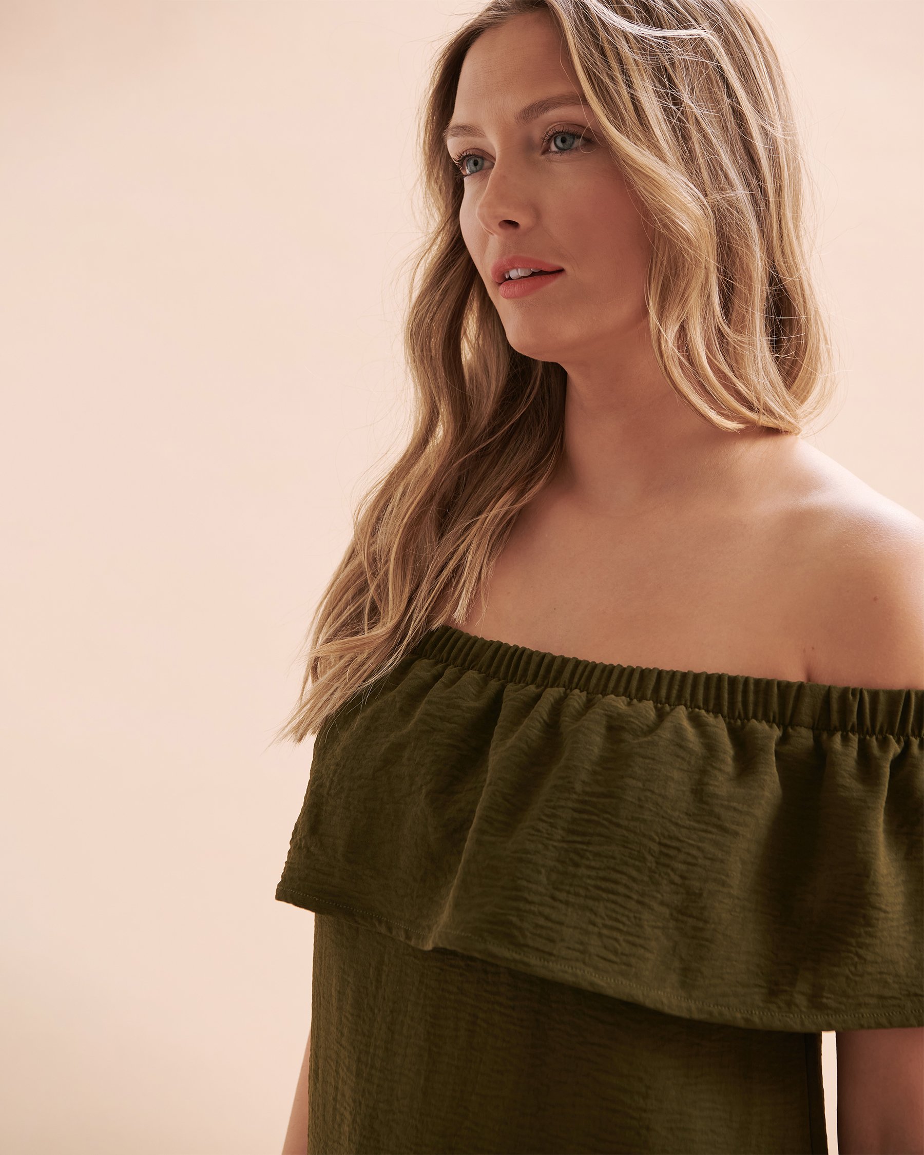 COVER ME Off the Shoulder Dress Khaki 22052575 - View4