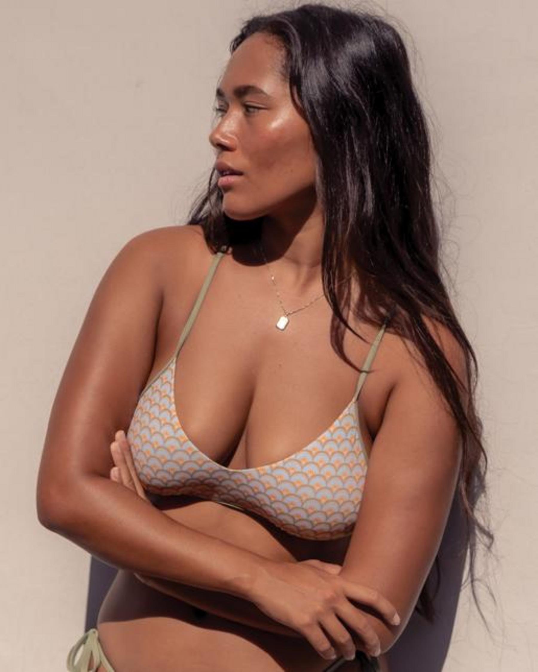 EIDON Pavonini Madison Reversible Bralette Bikini Top Green Combo 35250125 - View4