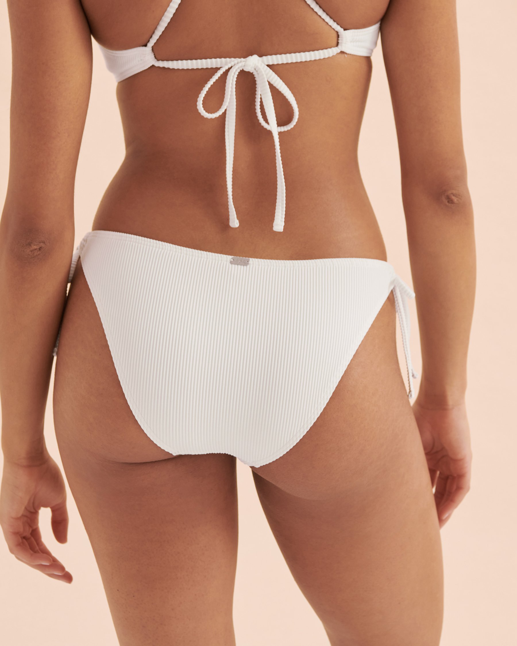 TROPIK Ribbed Side Tie Bikini Bottom White 01300301 - View2