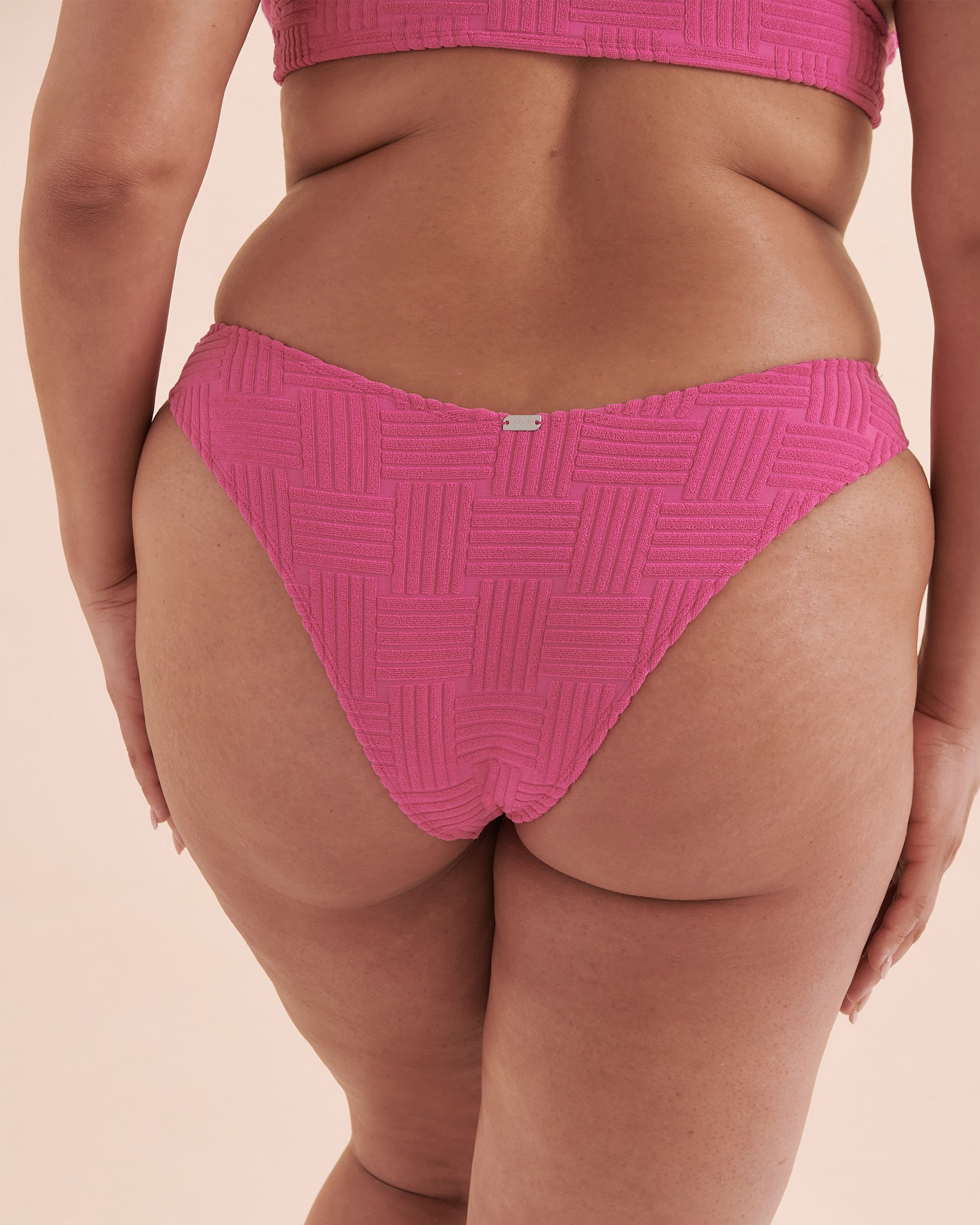 TROPIK Terry V-cut Thong Bikini Bottom Bright Pink 01300296 - View8