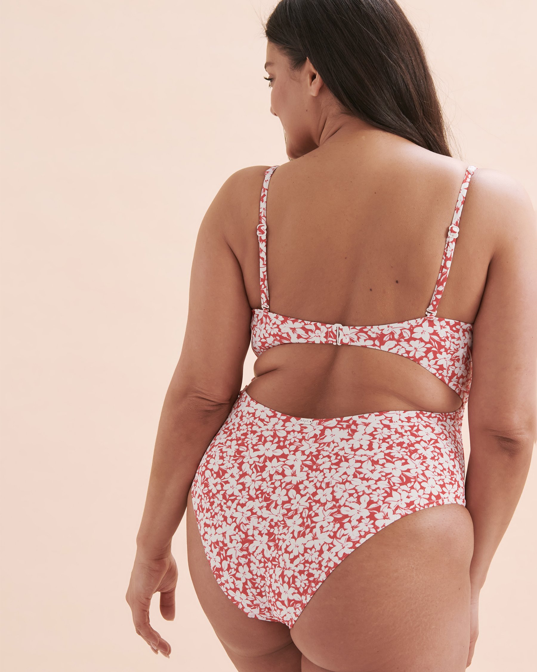 TROPIK Red Floral Plunge One-piece Swimsuit Red Floral 01400060 - View13