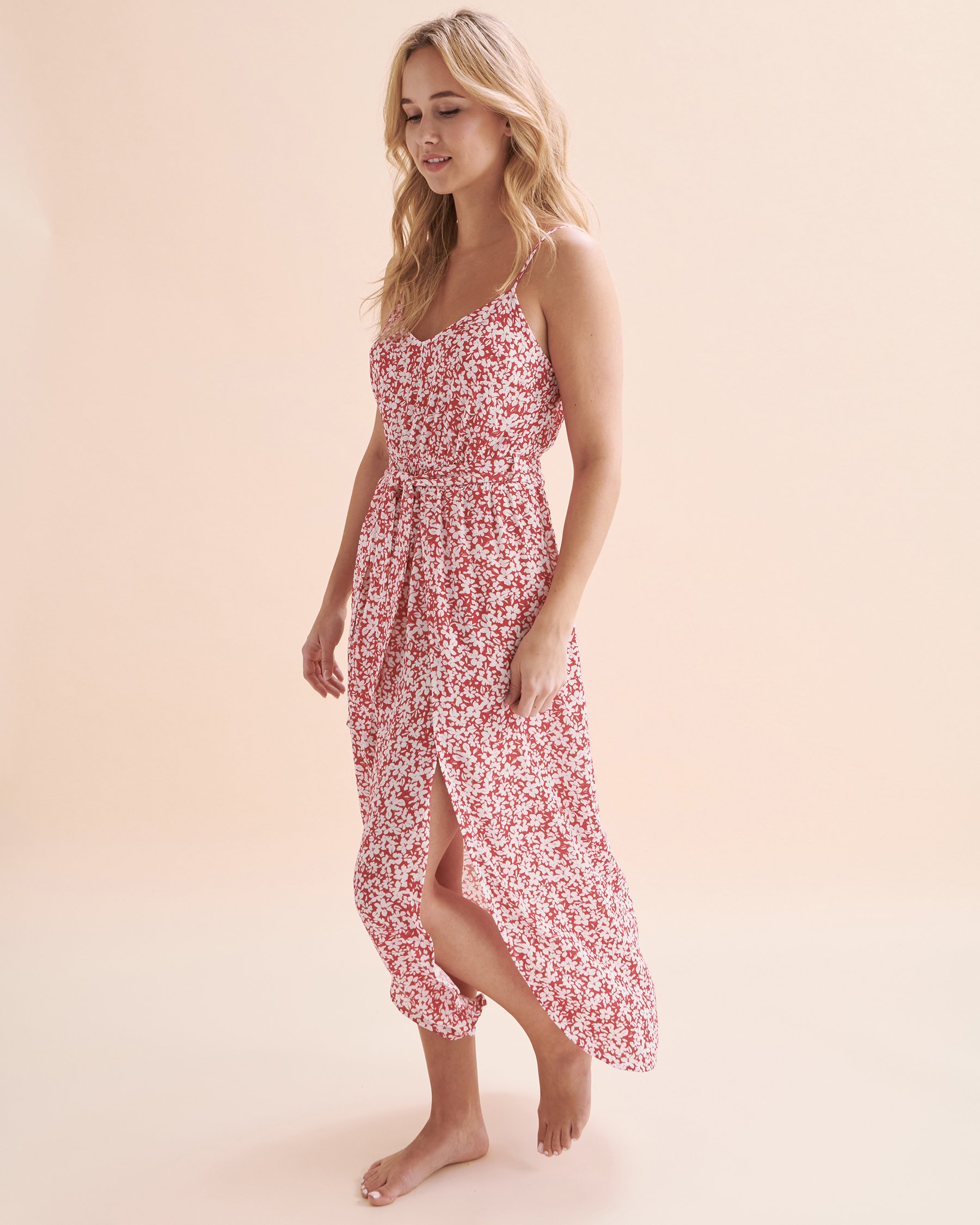TROPIK Robe longue fleurie Fleurs rouges 02300112 - Voir5