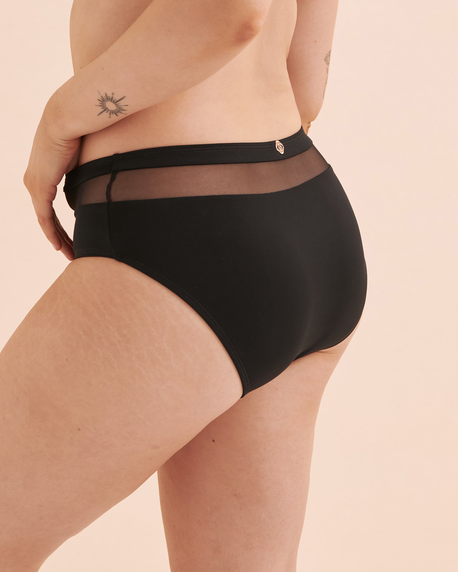 TURQUOISE COUTURE Mesh Inserts Bikini Bottom Black 01300310 - View5