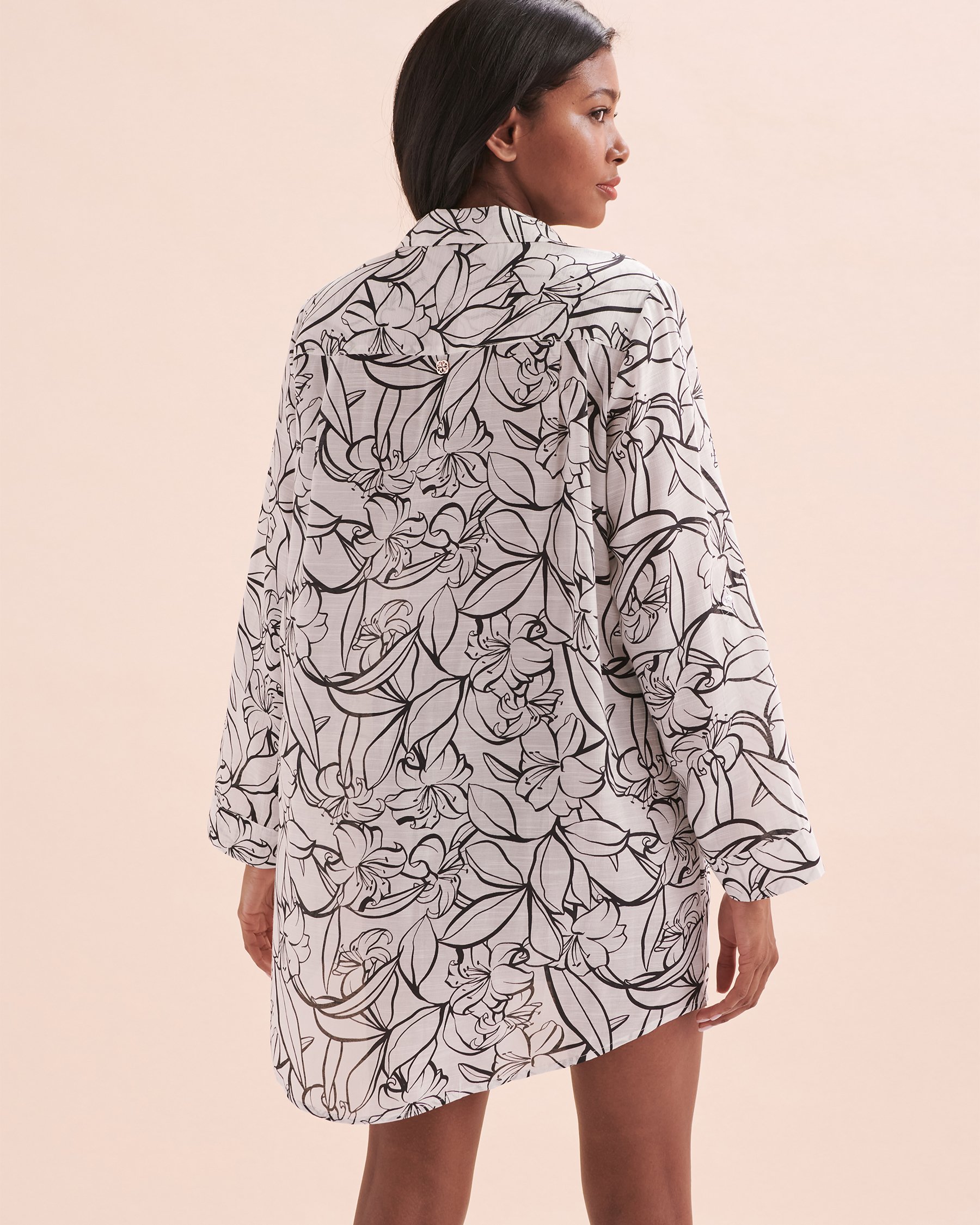 TURQUOISE COUTURE Long Sleeve Shirt Botanical Print 02300125 - View6