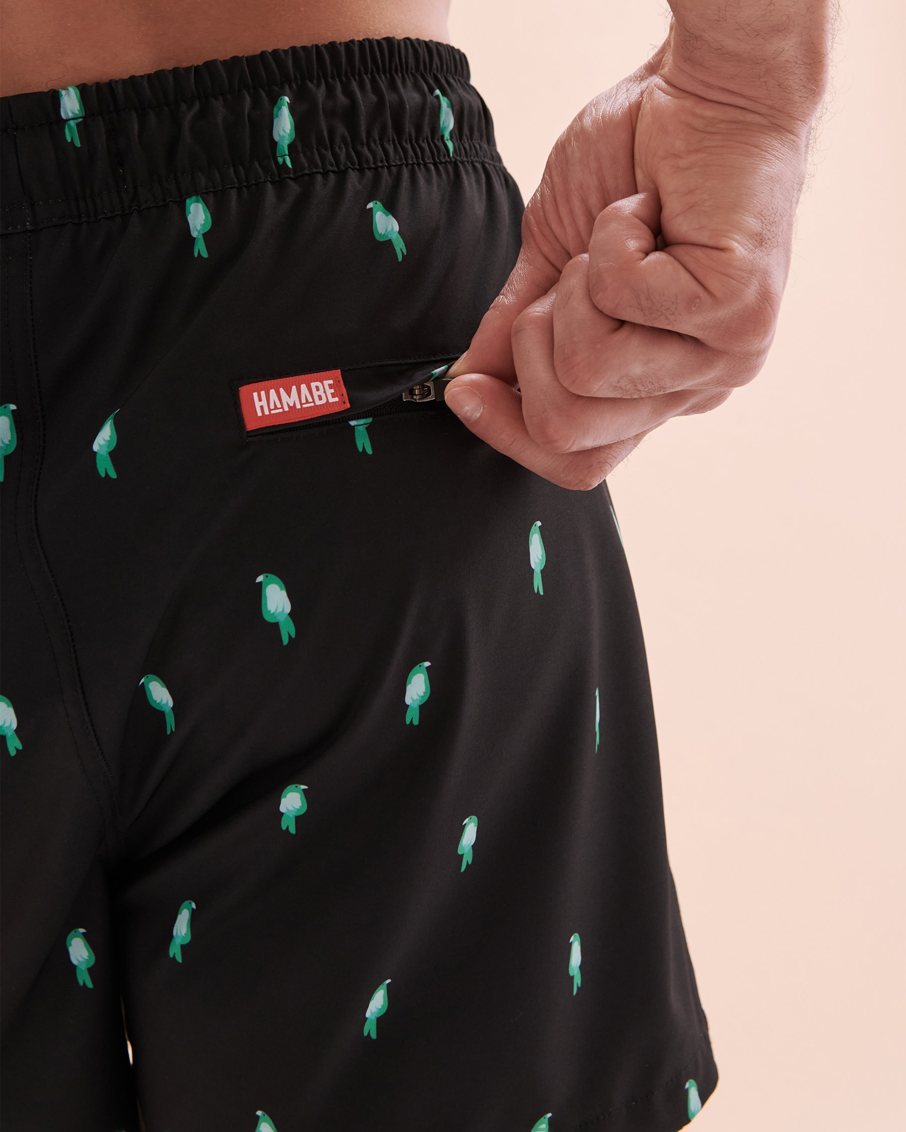 HAMABE Volley Swimsuit Green Parrots 03100029 - View5