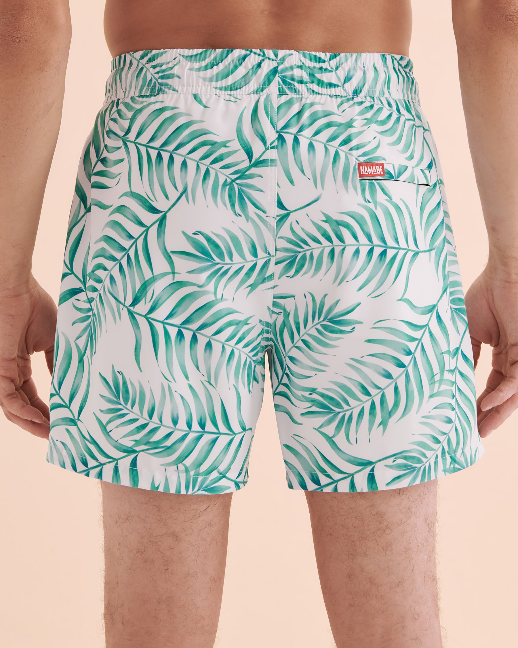 HAMABE Volley Swimsuit White and Green Tropical 03100028 - View3