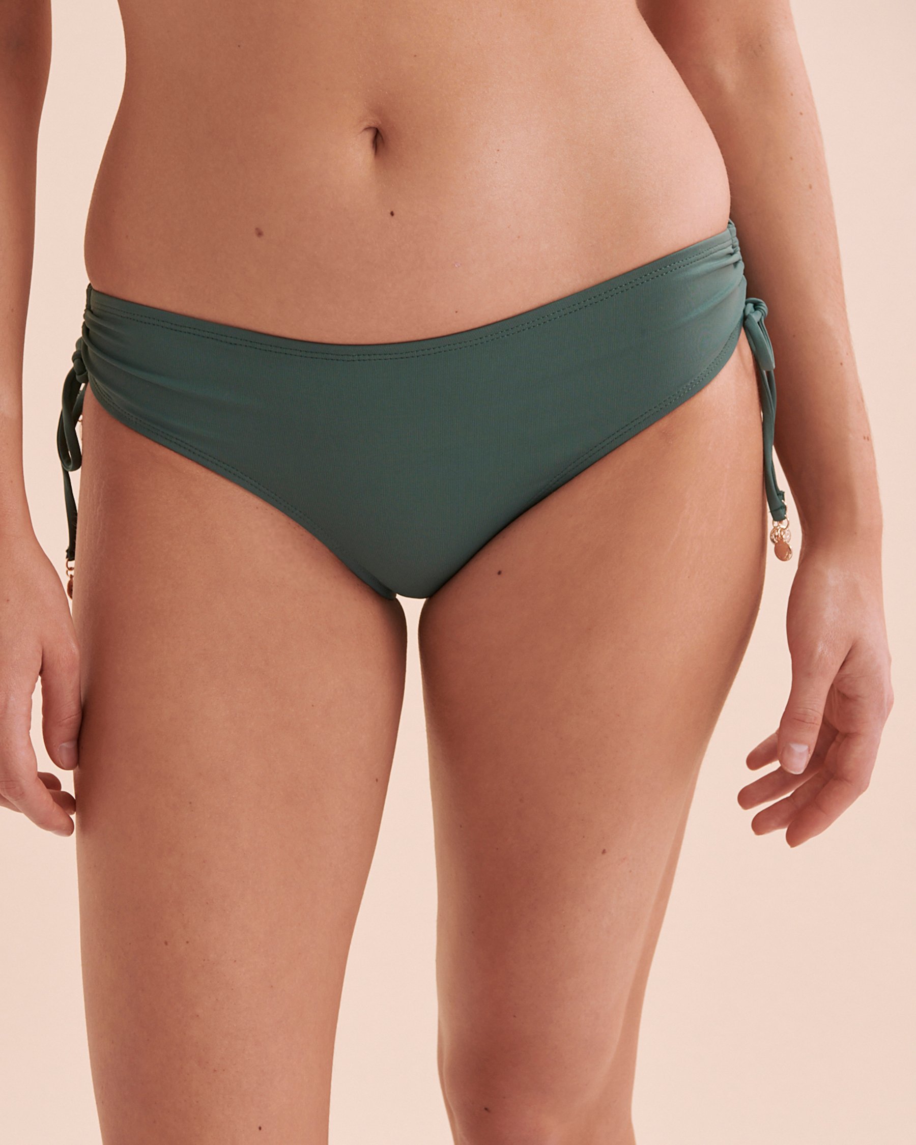 ANNE COLE Live In Color Alex Side Tie Bikini Bottom Green MYMB30001 - View1