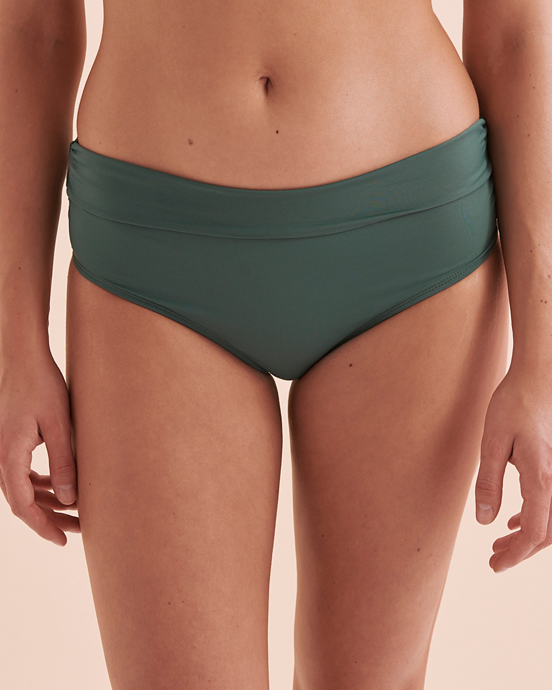 ANNE COLE Bas de bikini plissé convertible Vert MYMB36001 - Voir2
