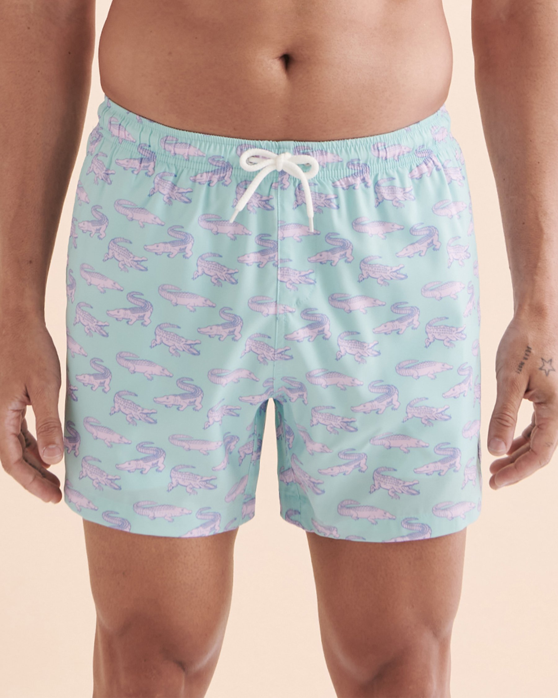 BERMIES Green Crocodile Volley Swimsuit Crocodile GREEN CROCO - View5