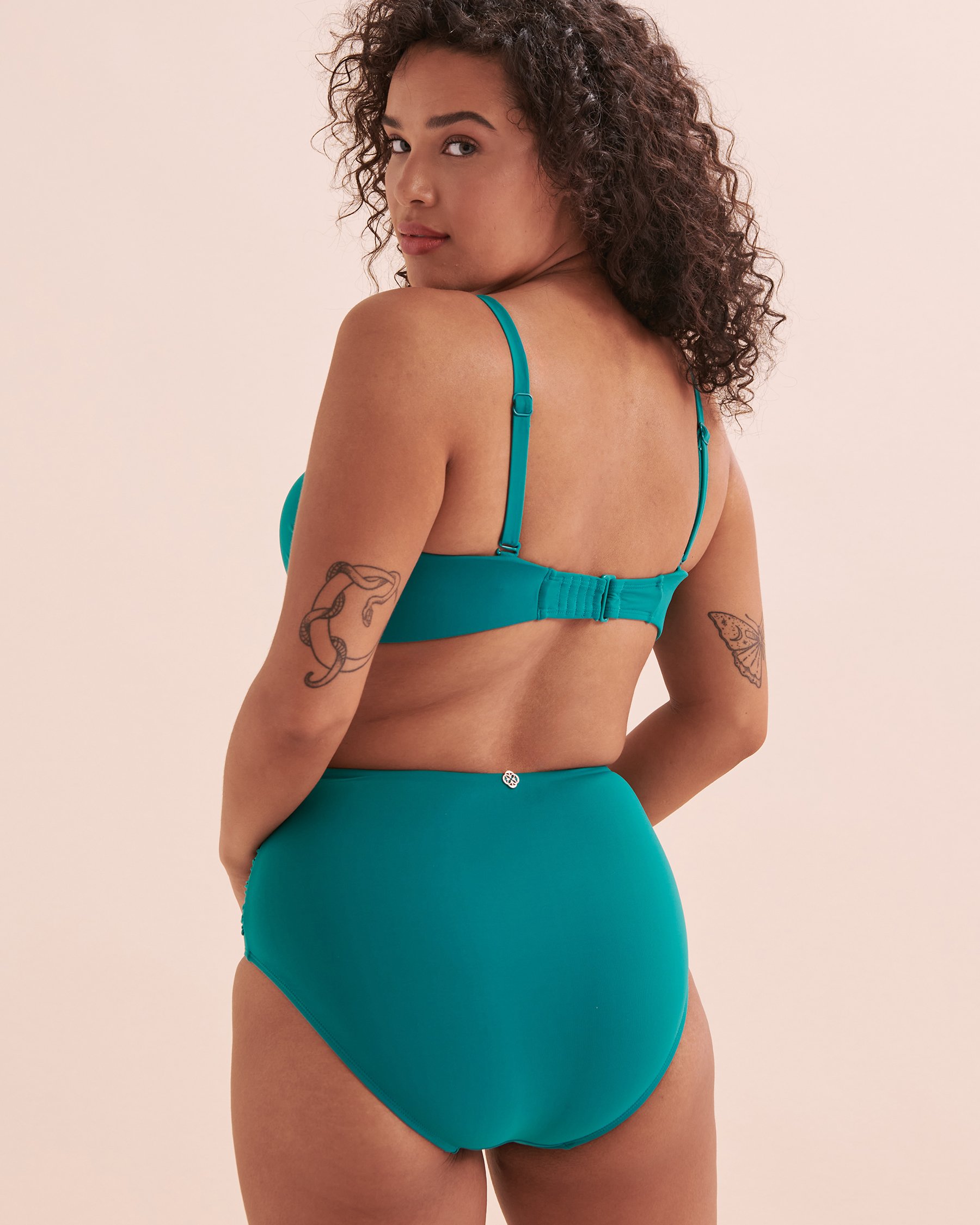 TURQUOISE COUTURE Haut de bikini bandeau bonnet D Blue Paradise Bleu aqua foncé 01200073 - View2