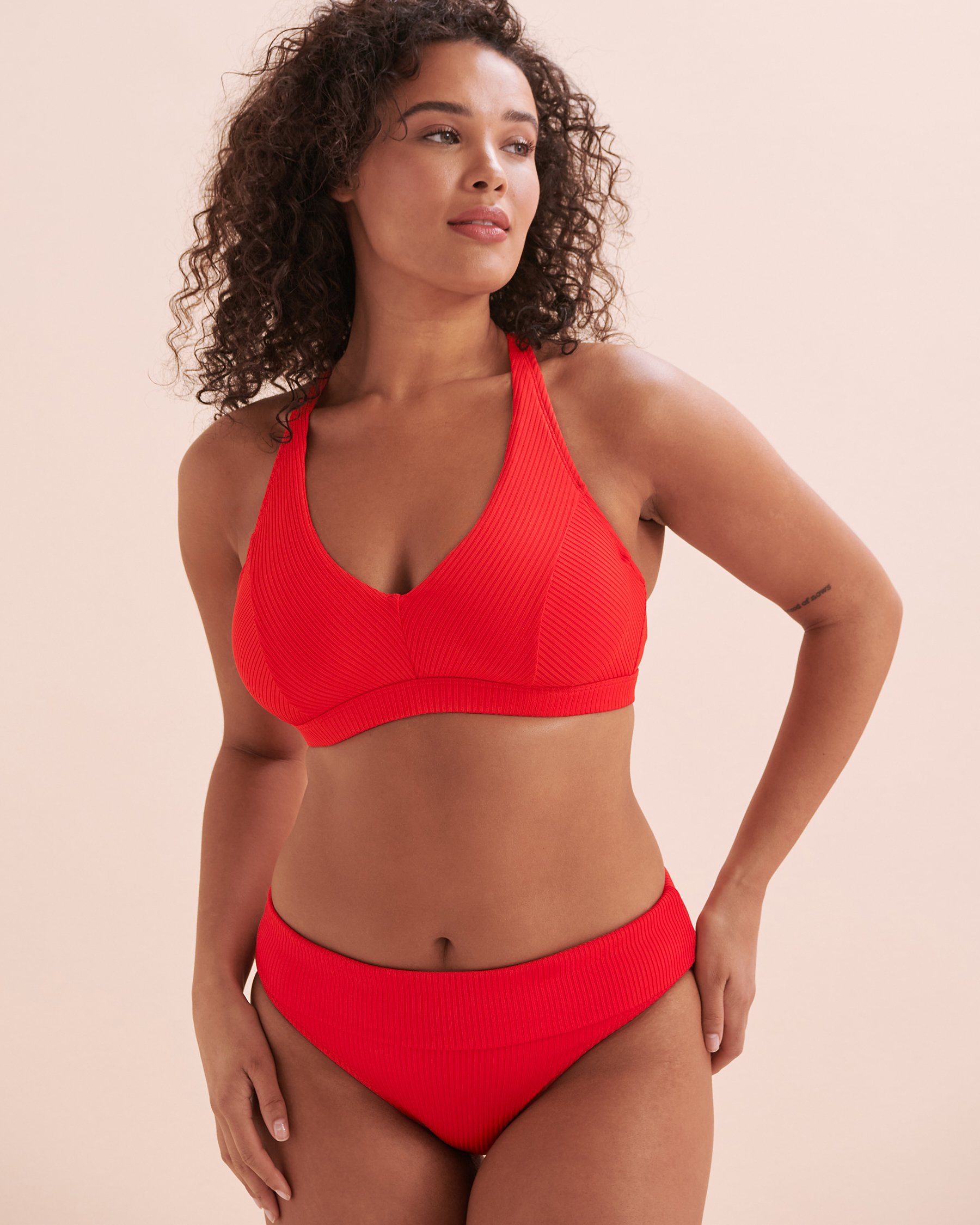 BLEU ROD BEATTIE Bas de bikini bande de taille pliée Walk The Line Rouge RBWL24929 - View4