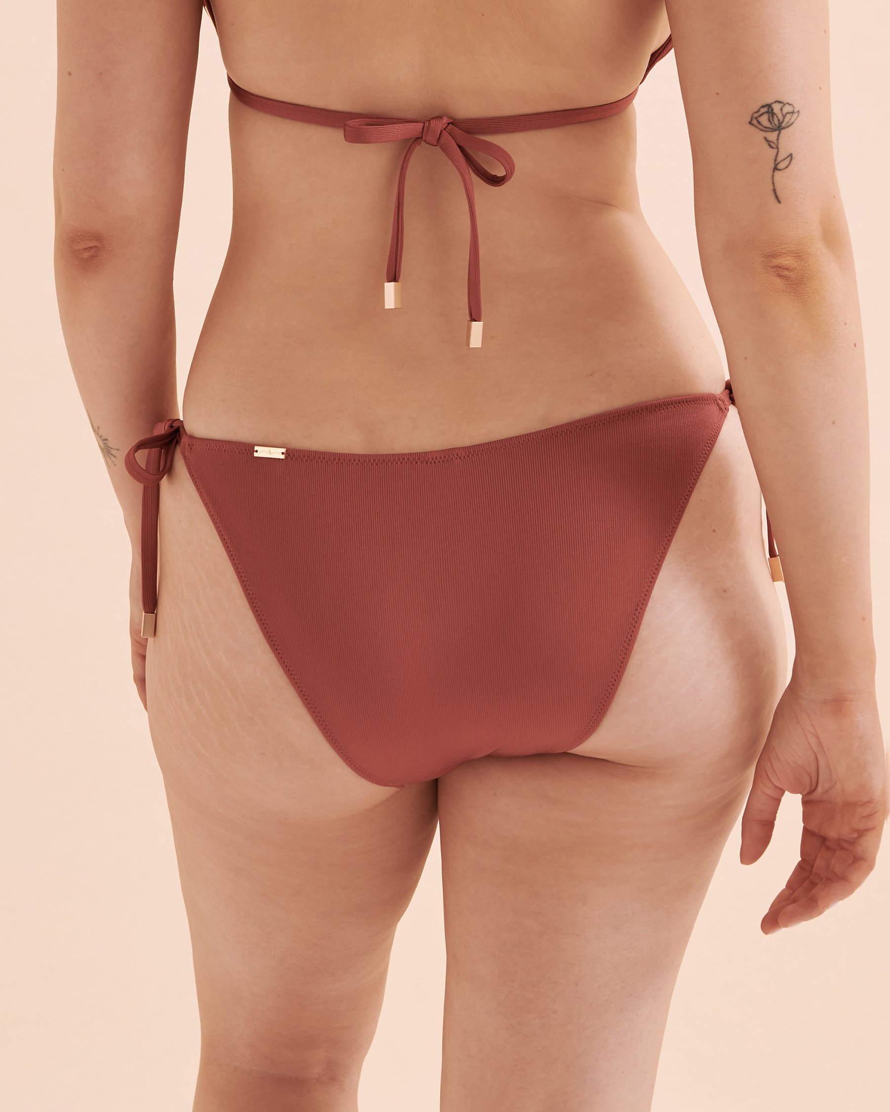 SANTEMARE Casablanca Ribbed Brazilian Bikini Bottom Brown 01300312 - View5