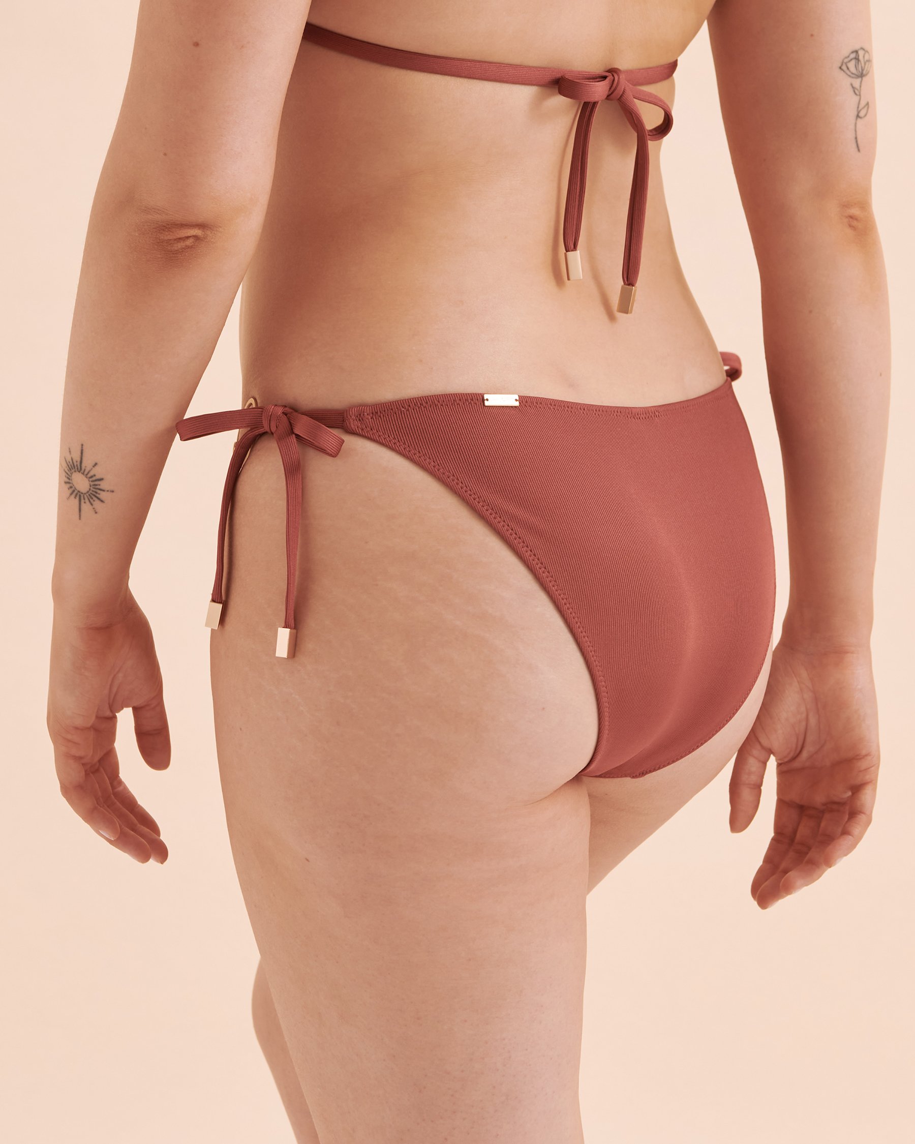 SANTEMARE Casablanca Ribbed Brazilian Bikini Bottom Brown 01300312 - View6