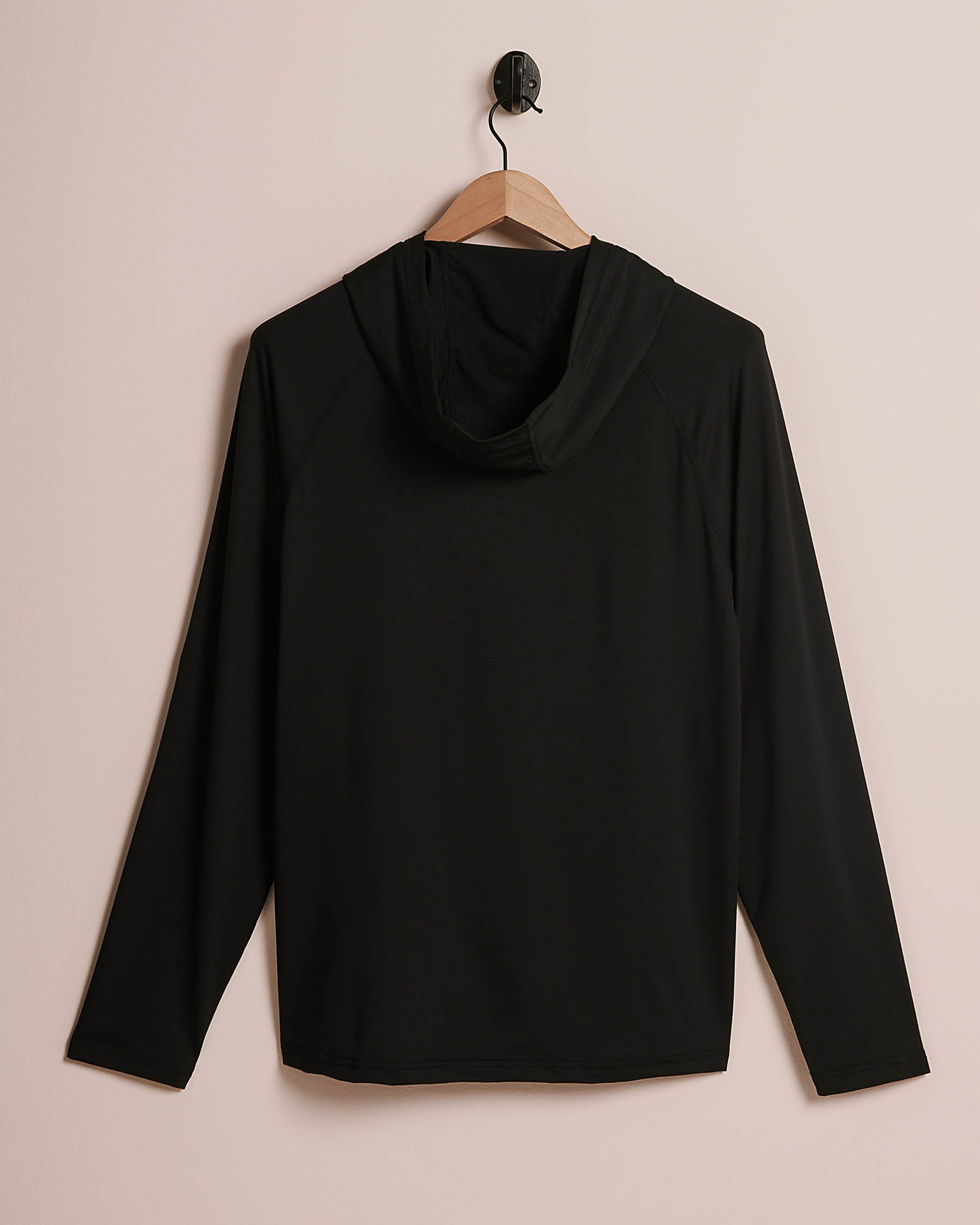 LUCKY ALOHA Rashguard à capuche coupe ample Coast UPF Noir CST7890 - View2