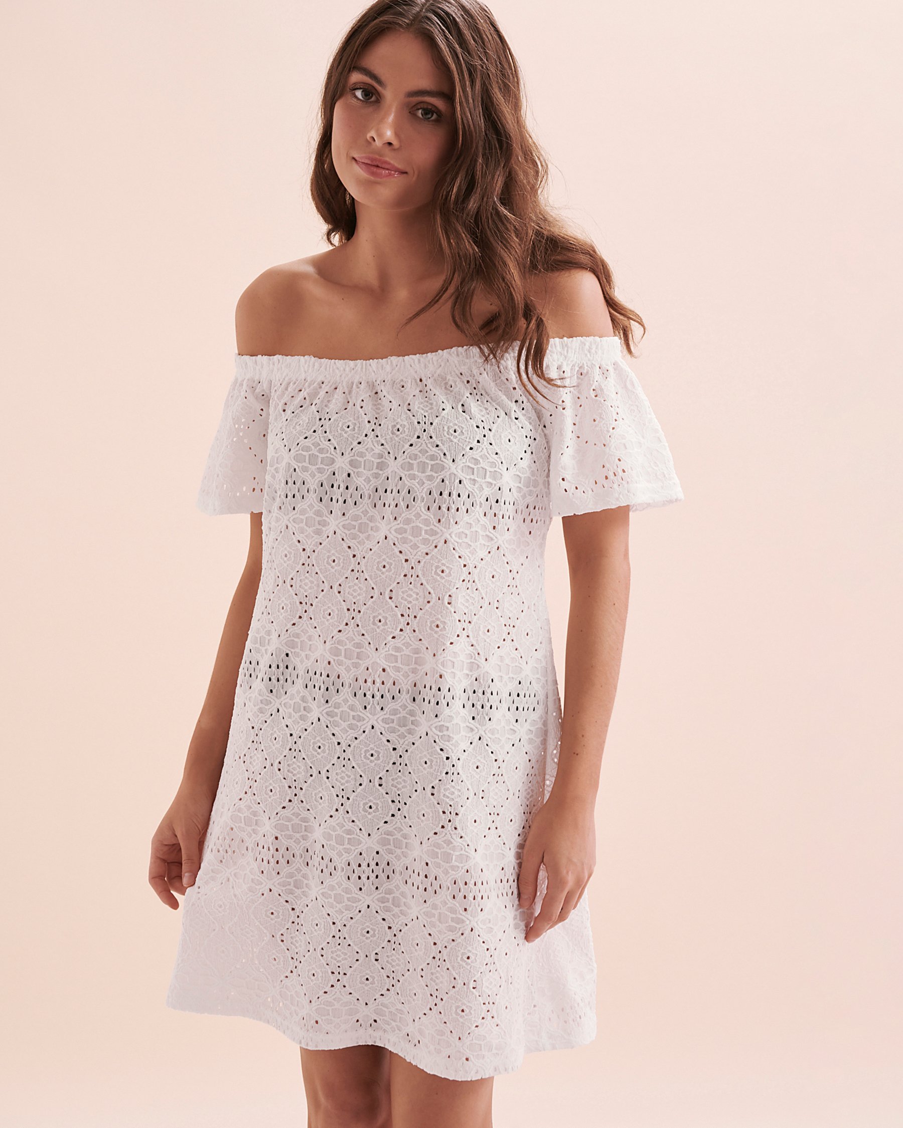 COVER ME Robe courte Boho Beauty Eyelet Blanc 24056177 - Voir1