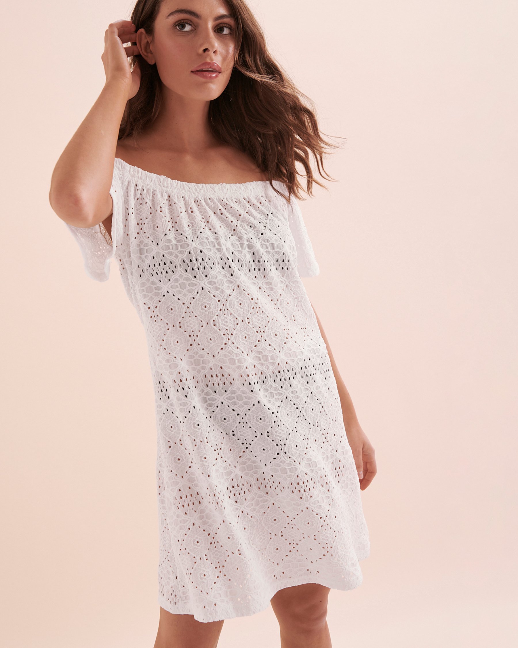 COVER ME Robe courte Boho Beauty Eyelet Blanc 24056177 - Voir5