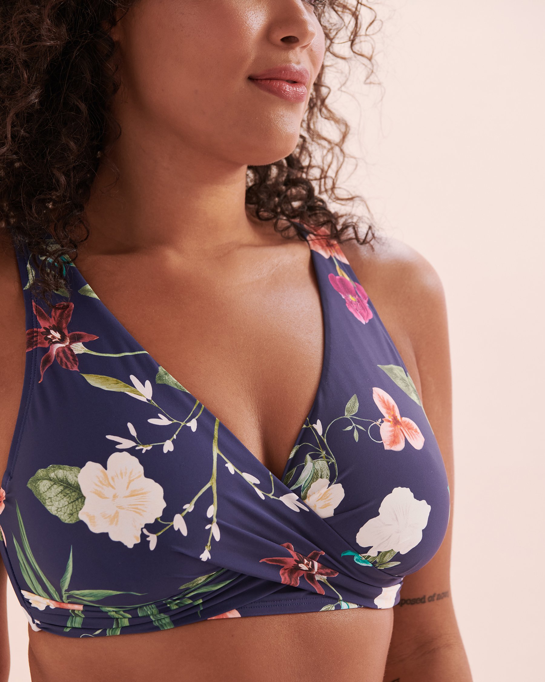 JANTZEN Haut de bikini plongeant Vera Floral Fantasy Floral bleu foncé JZ24260B - View4