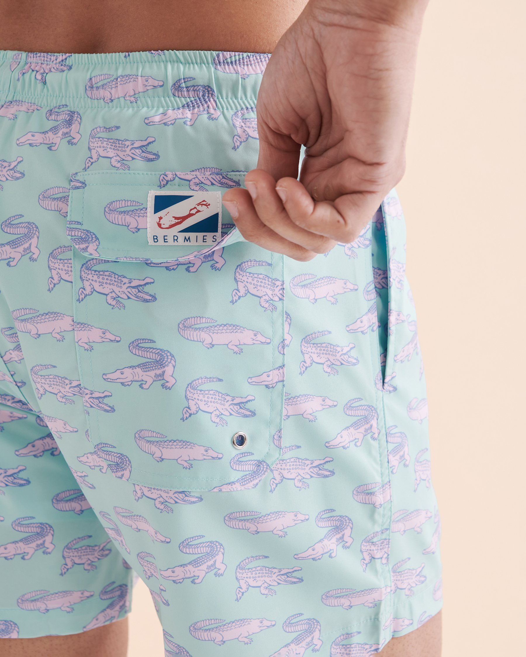 BERMIES Maillot volley Green Crocodile Crocodile GREEN CROCO - View7