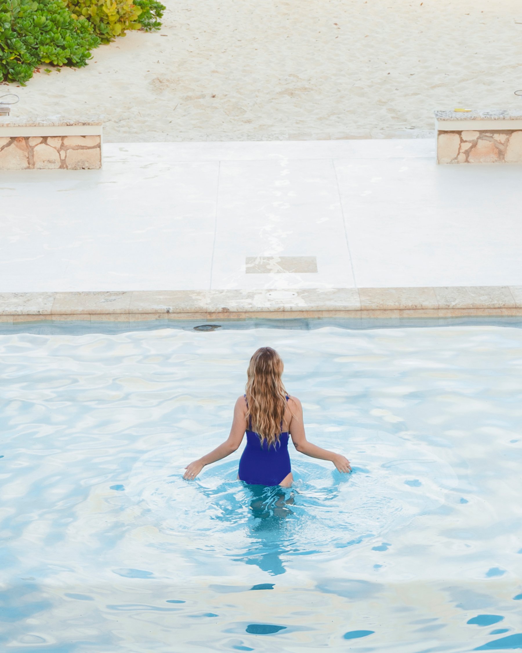 SEA LEVEL Honeycomb Spliced One-piece Swimsuit Cobalt Blue SL1497HC - View4