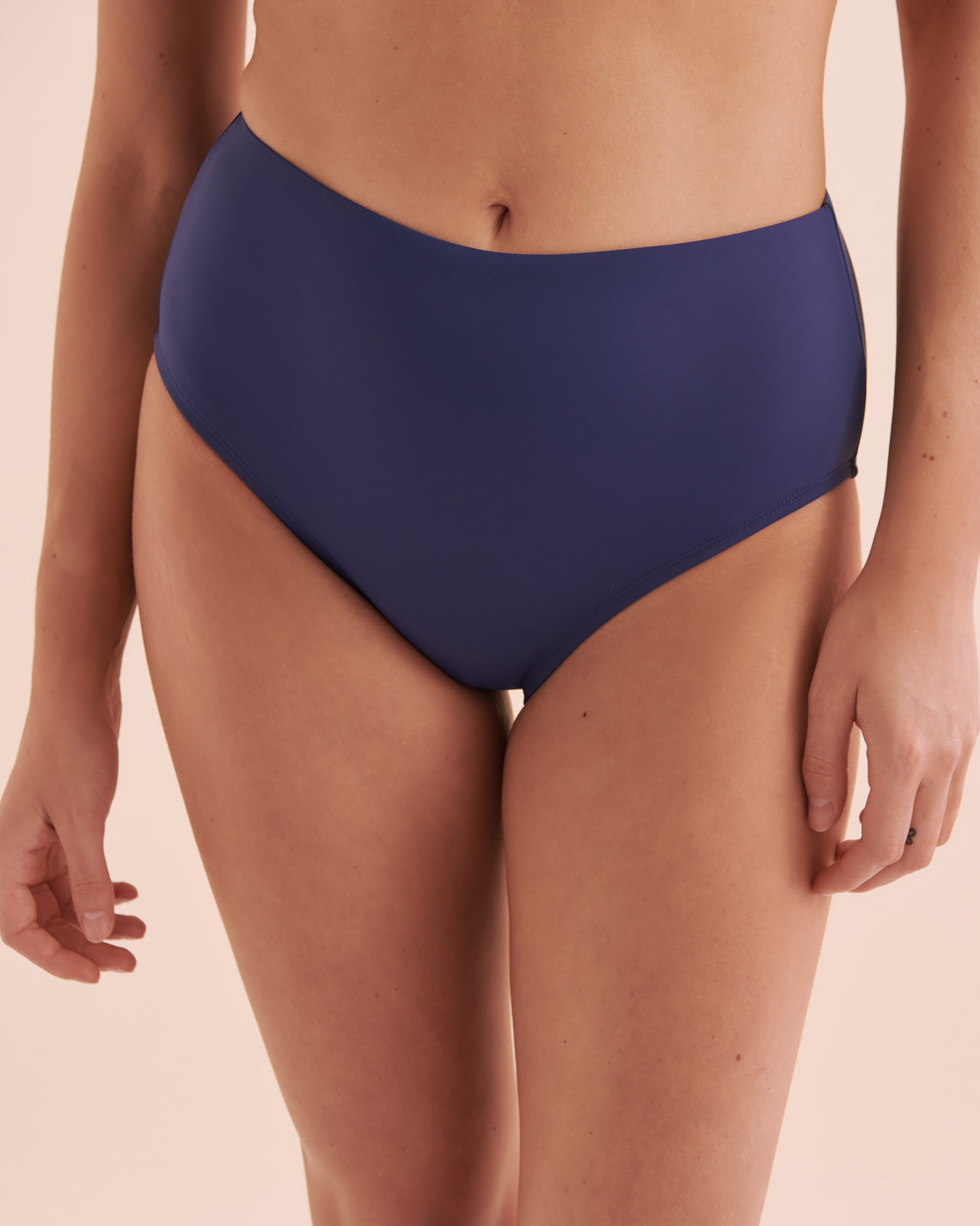 JANTZEN Bas de bikini taille haute Solid Bleu foncé JZ23171H - Voir1
