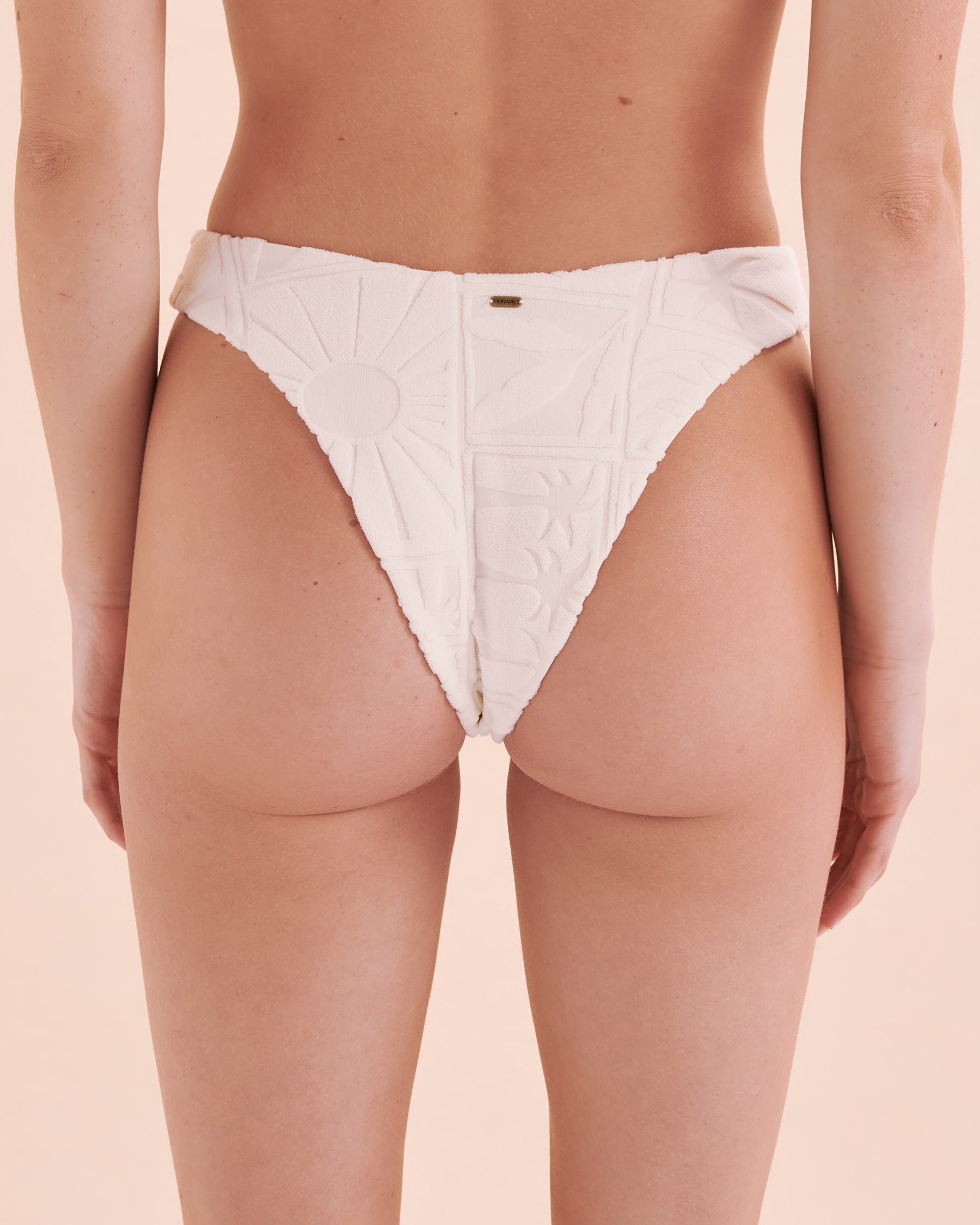 RIP CURL Bas de bikini brésilien coupe échancrée ratiné Santorini Coquillage 0GMWSW - View2