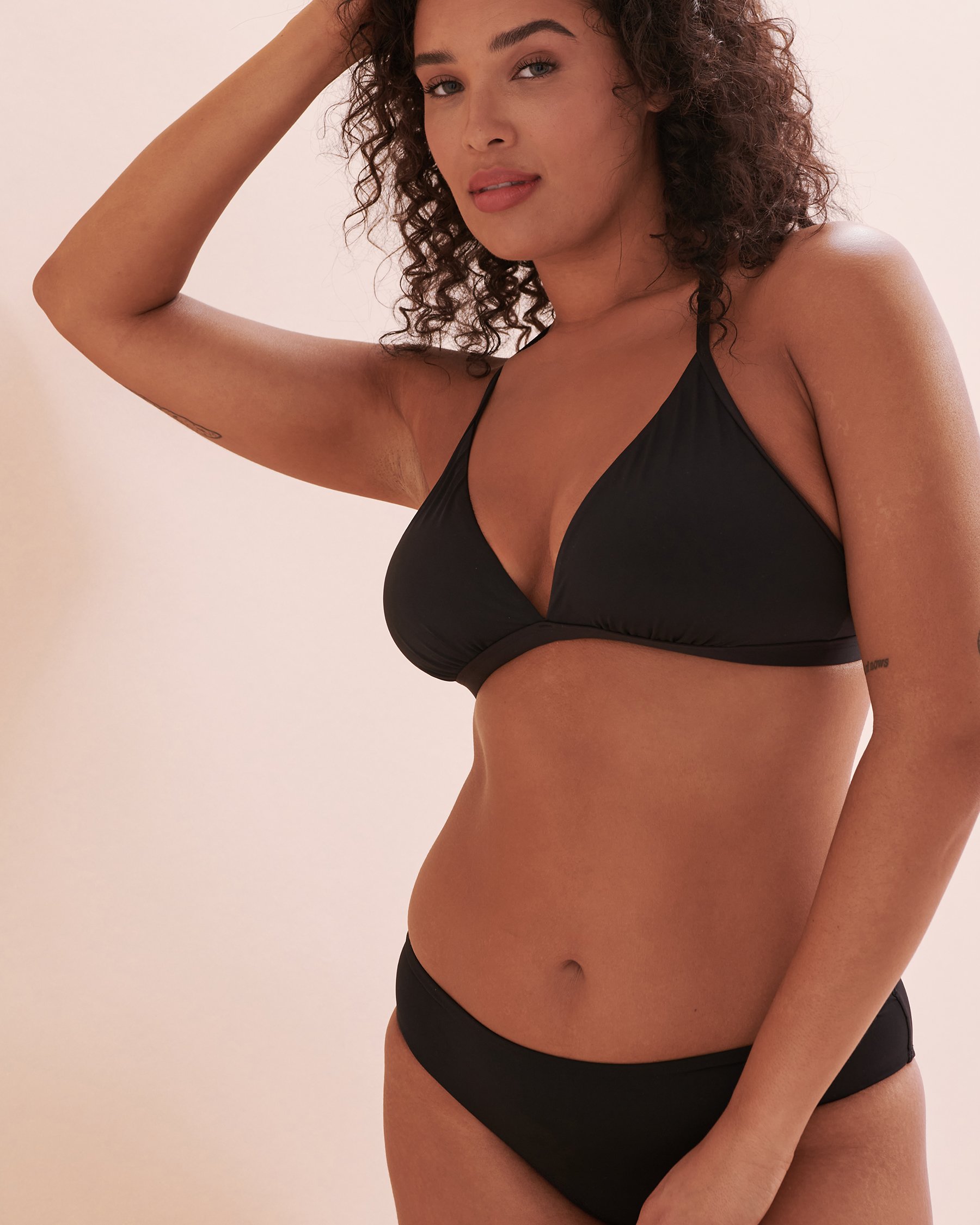 SKYE Solid Jayme D Cup Triangle Bikini Top Black SK436119D - View3