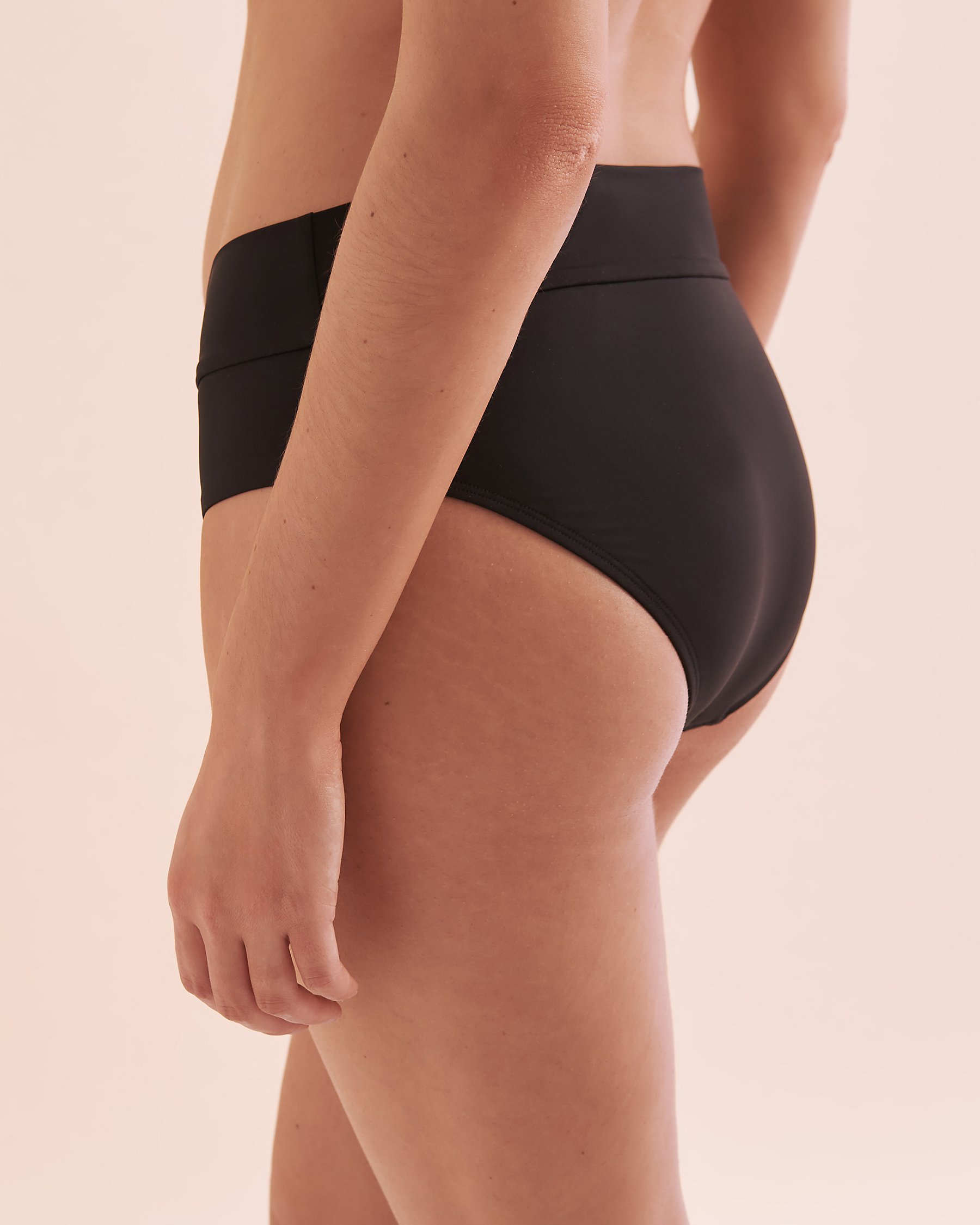 SKYE Solid Rachel High Waist Bikini Bottom Black SK436254 - View3