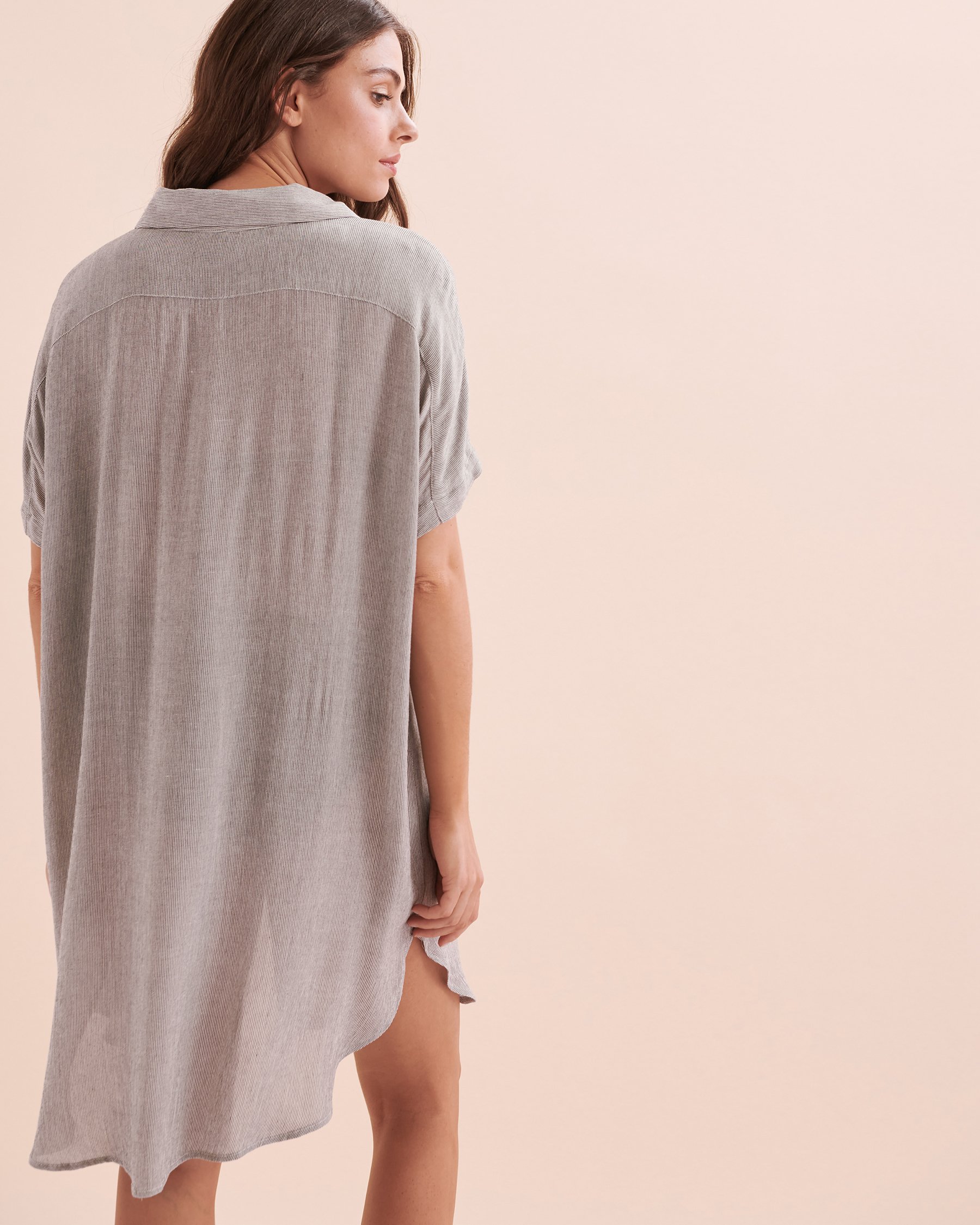 SKYE Melina Long Beach Shirt Charcoal SK759621 - View3