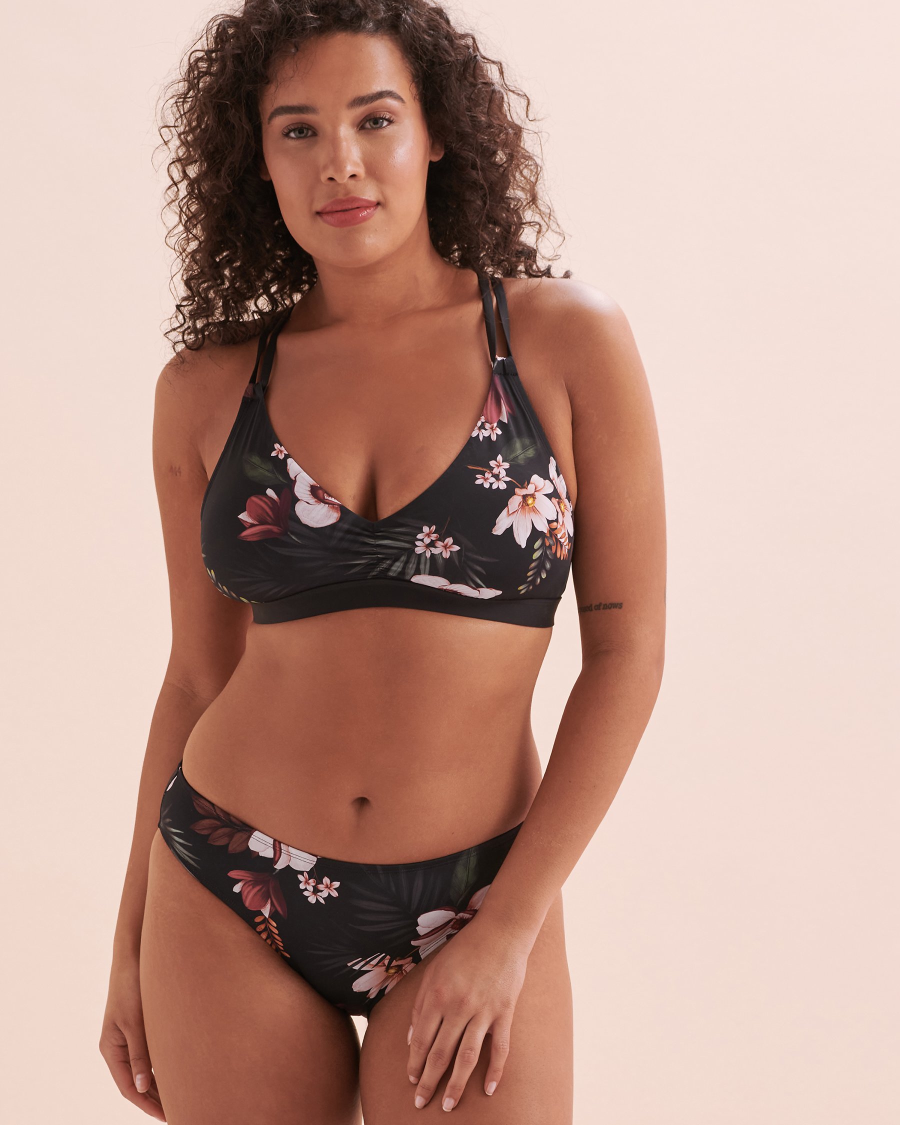 SKYE Bas de bikini taille mi-haute Summer Joy Floral noir SK769138 - View4