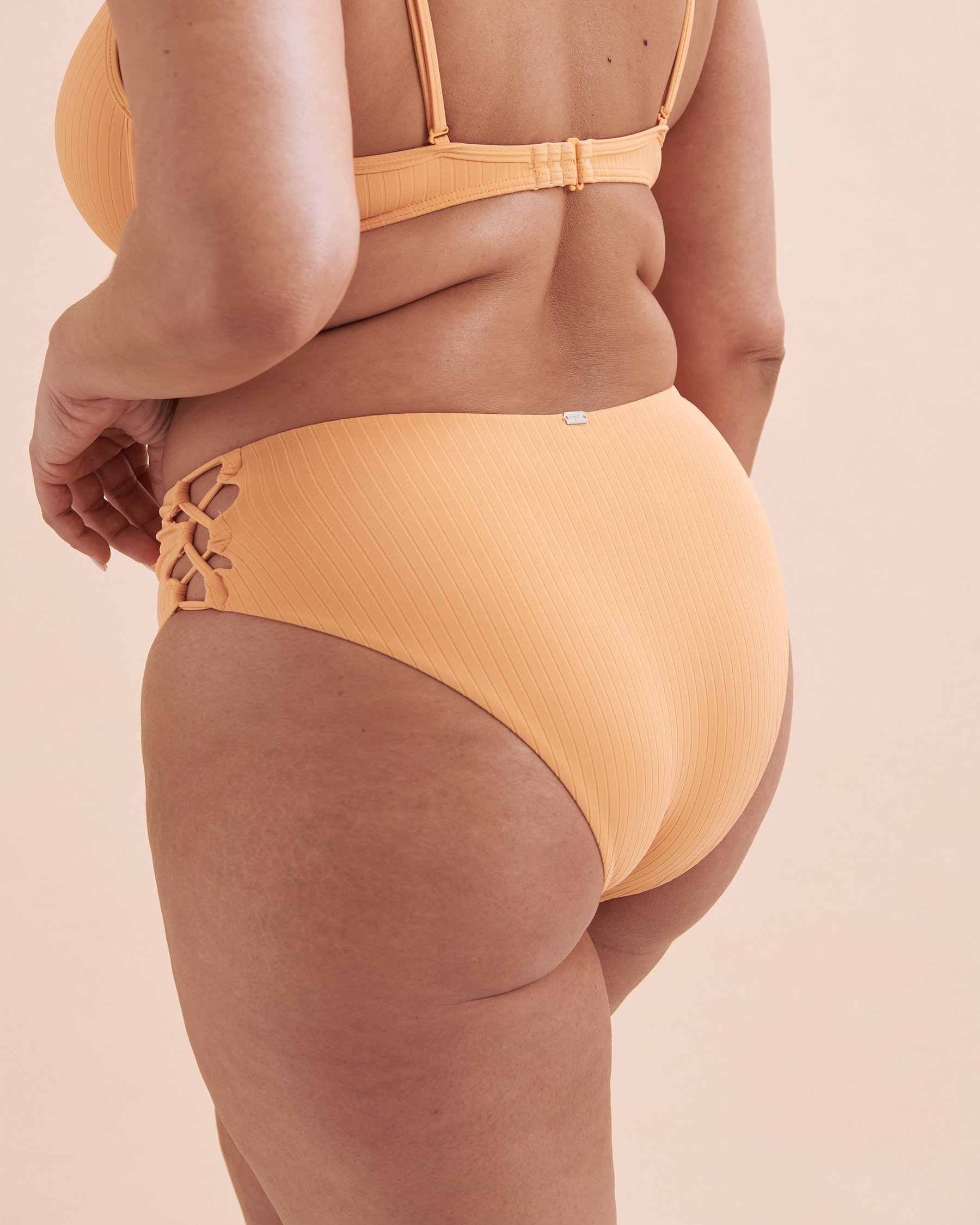 TROPIK Bas de bikini brésilien taille haute côtelé Sunset Citrouille 01300317 - View7