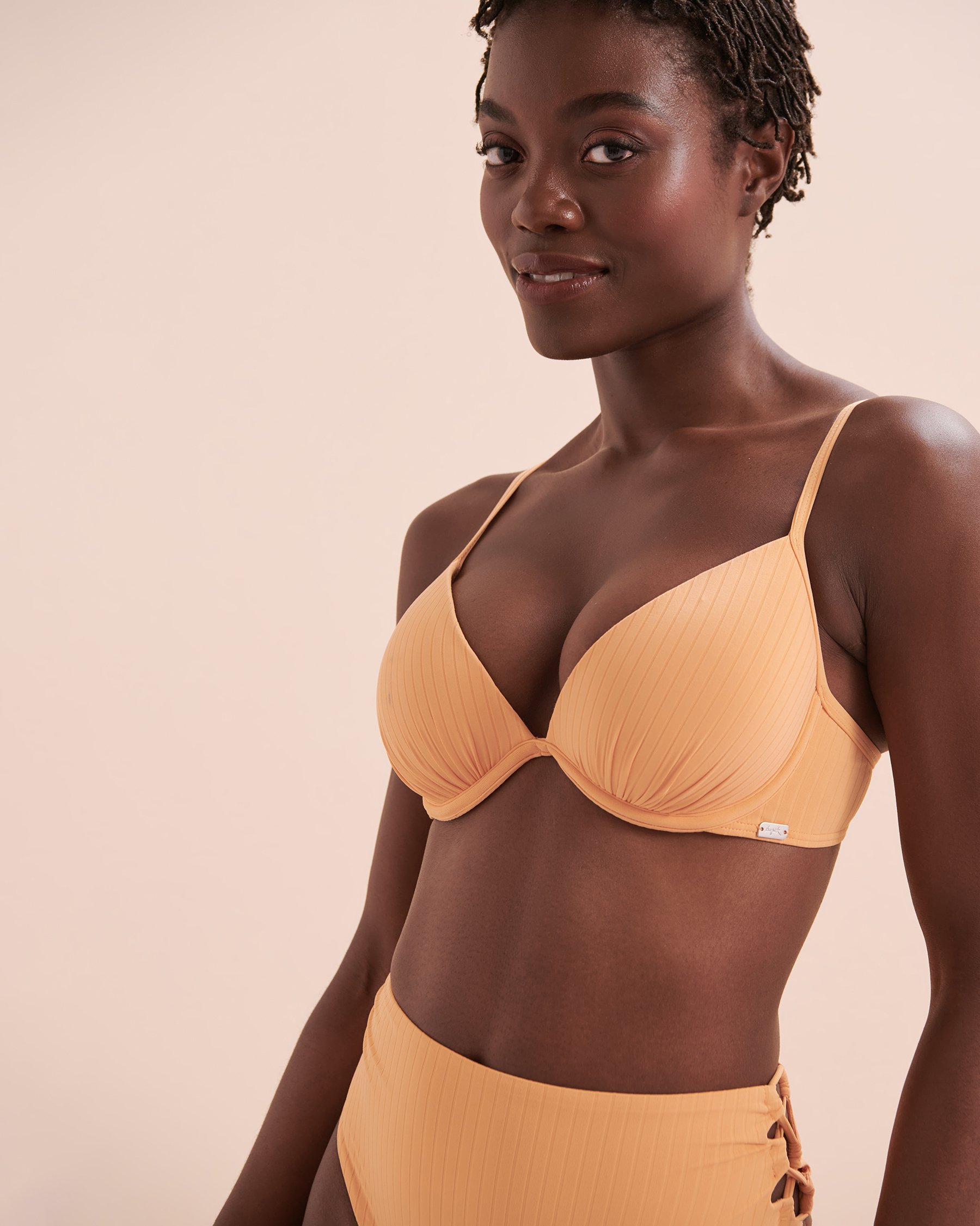 TROPIK Sunset Ribbed Push-up Bikini Top Pumpkin 01100287 - View13