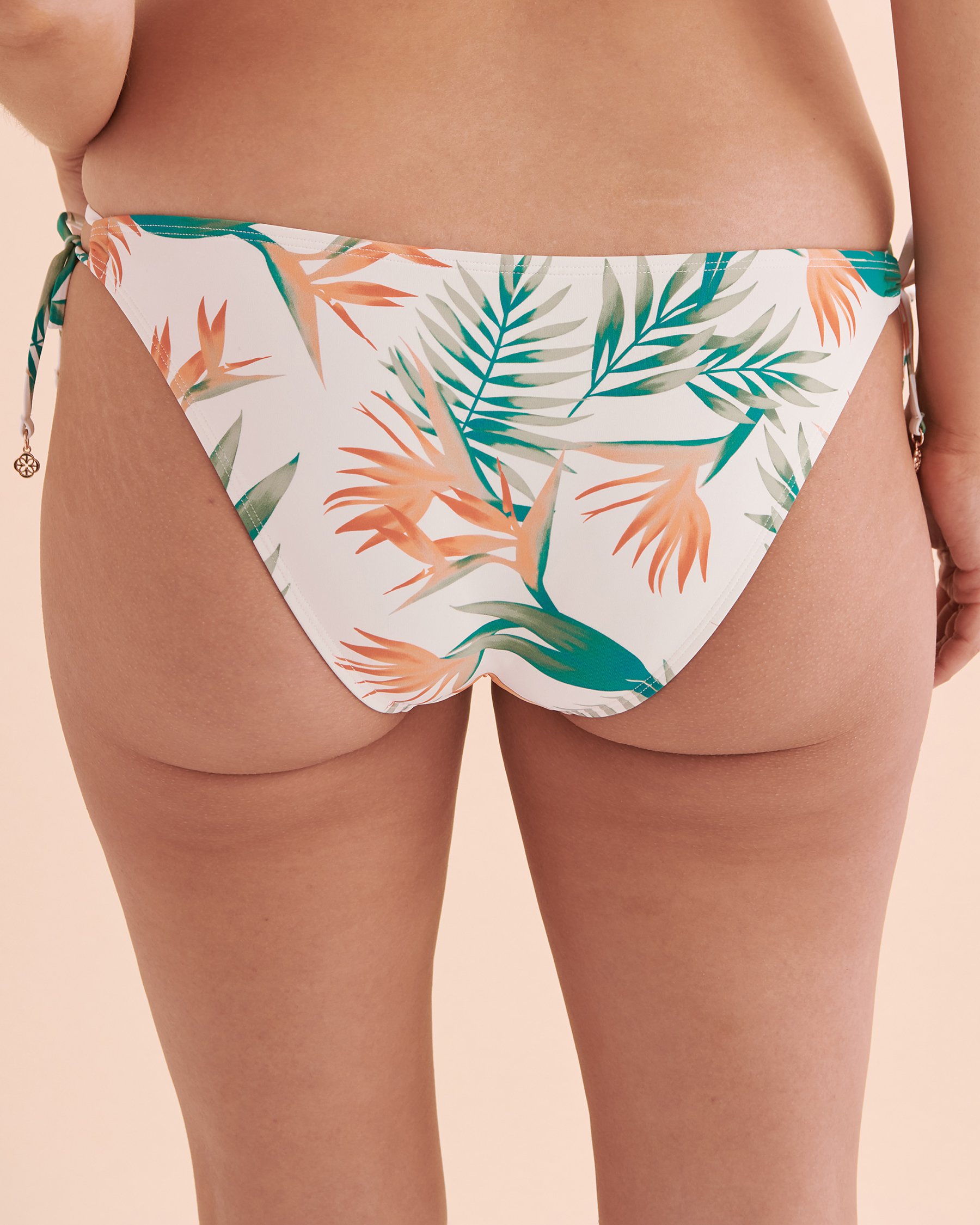 TURQUOISE COUTURE Tropical Paradise Side Tie Brazilian Bikini Bottom Tropical Print 01300322 - View2