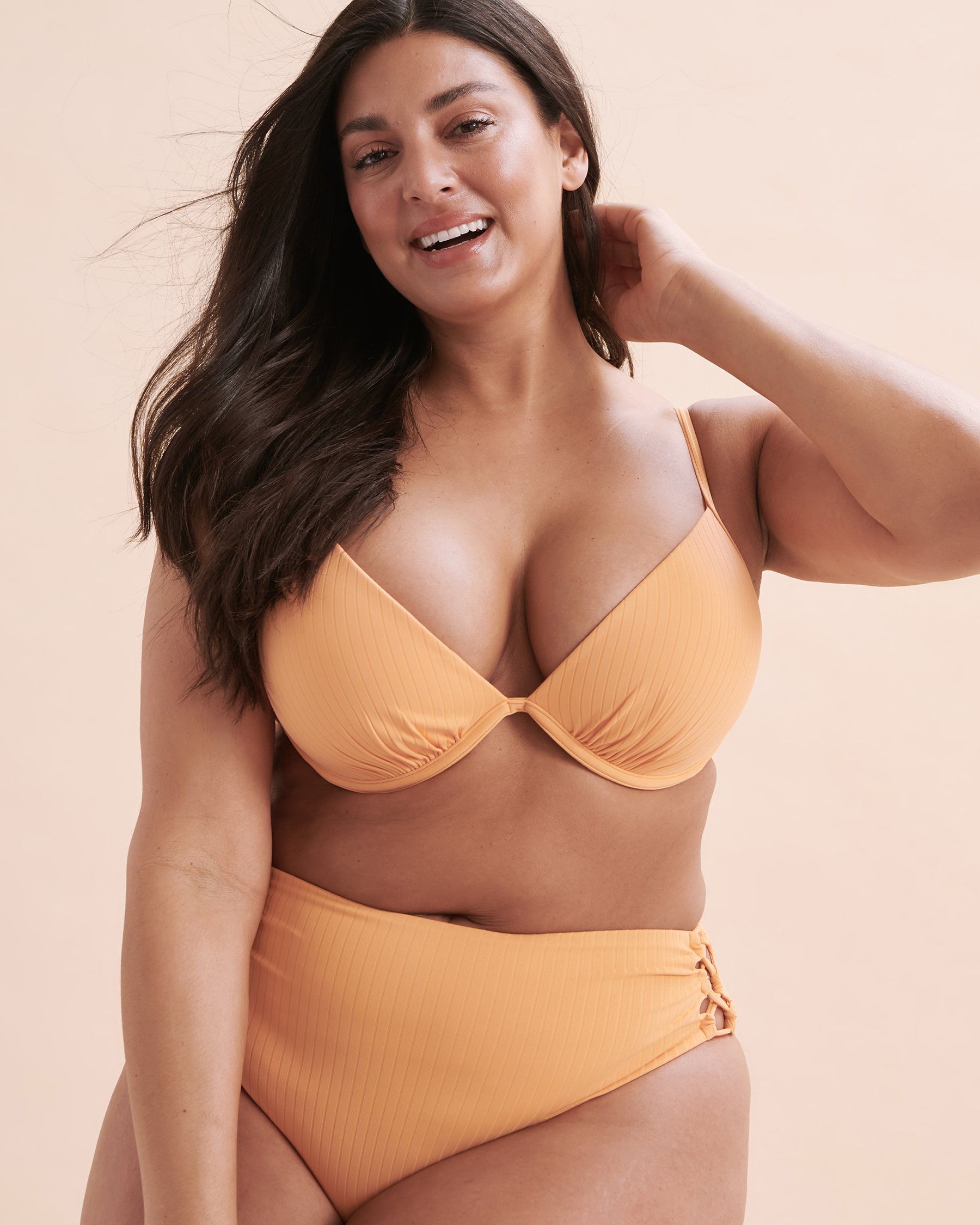 TROPIK Sunset Ribbed Push-up Bikini Top Pumpkin 01100287 - View9