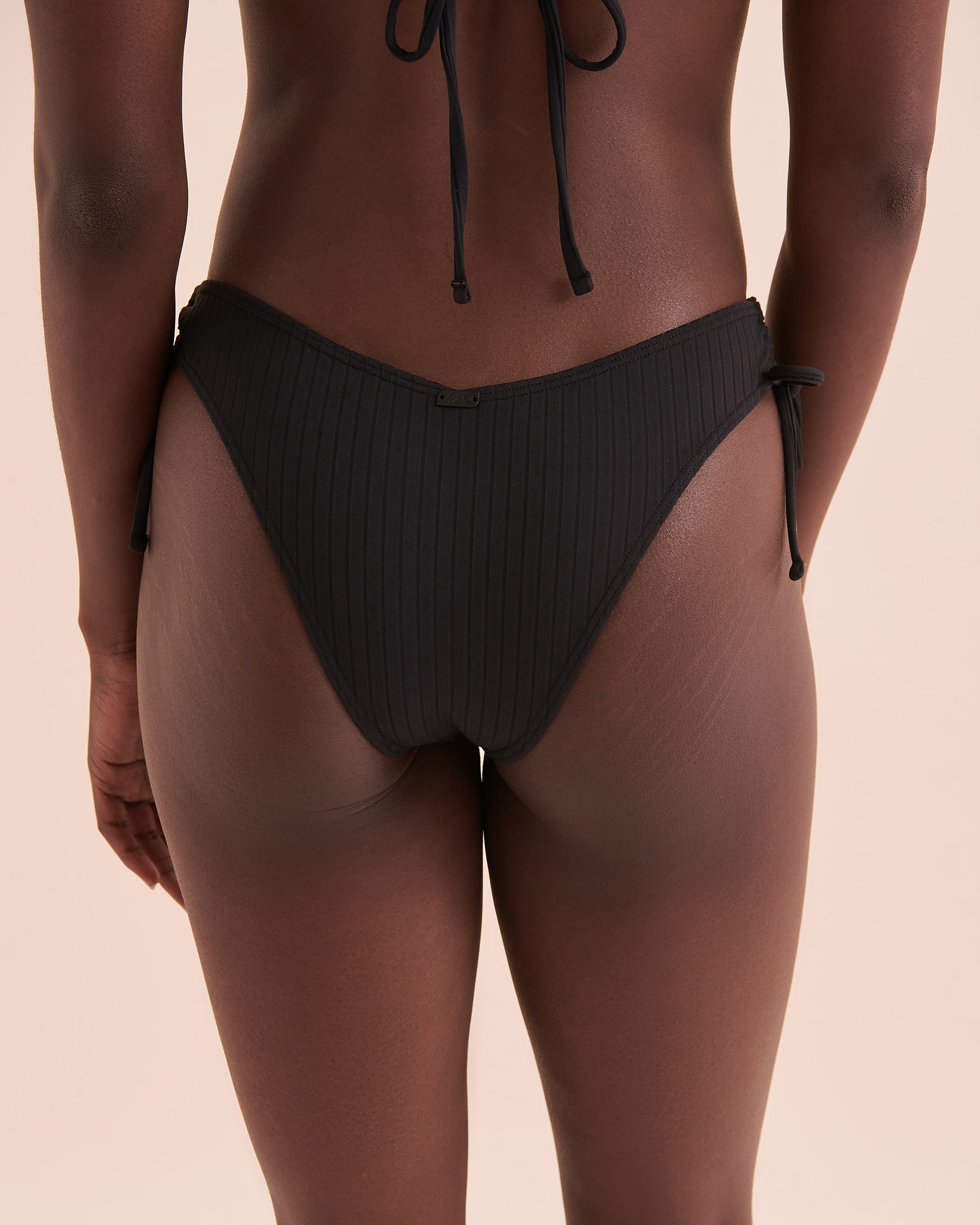 TROPIK Bas de bikini tanga côtelé Sunset Noir 01300318 - View4