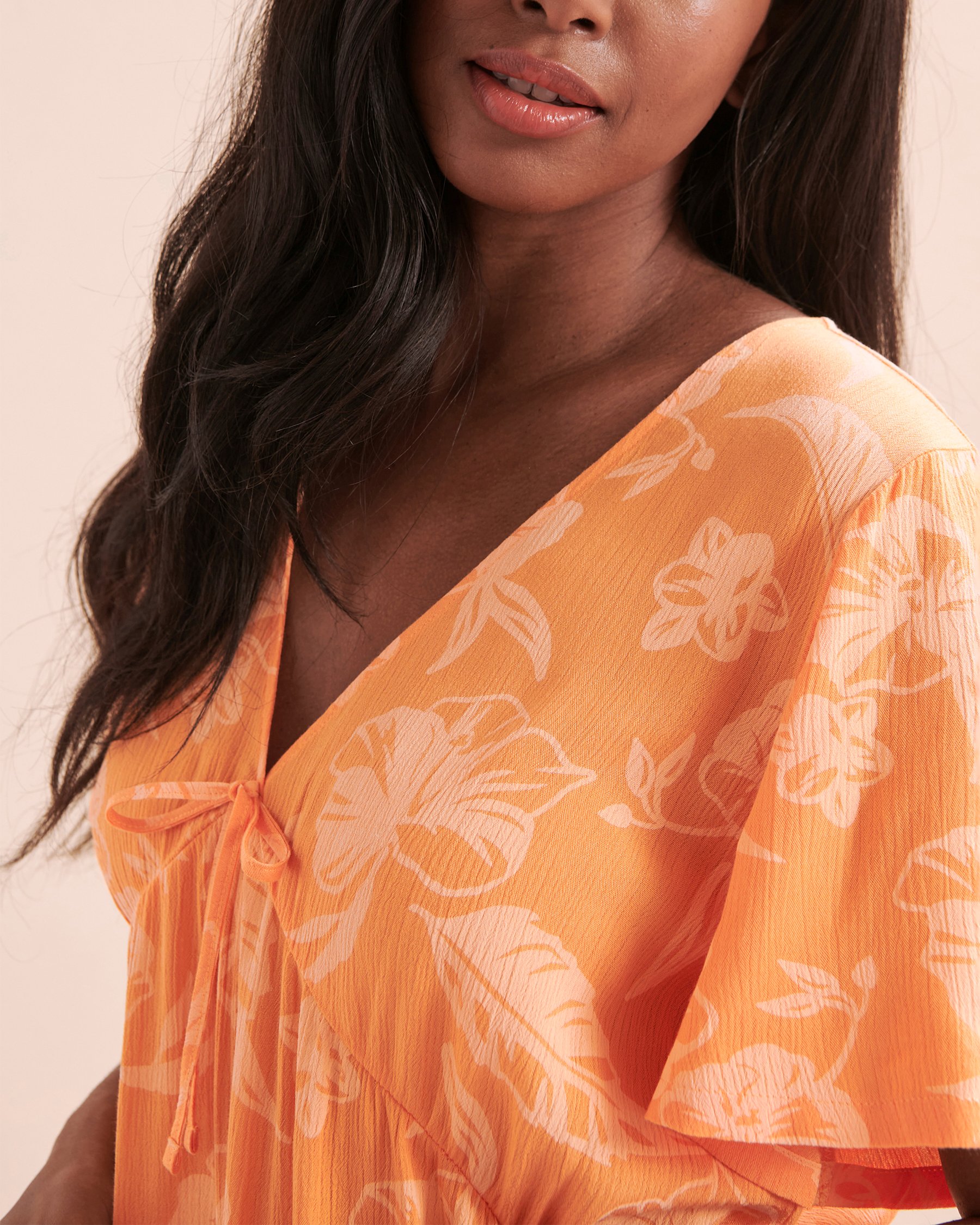 TROPIK Robe courte à fleurs Floral citrouille 02300117 - Voir8